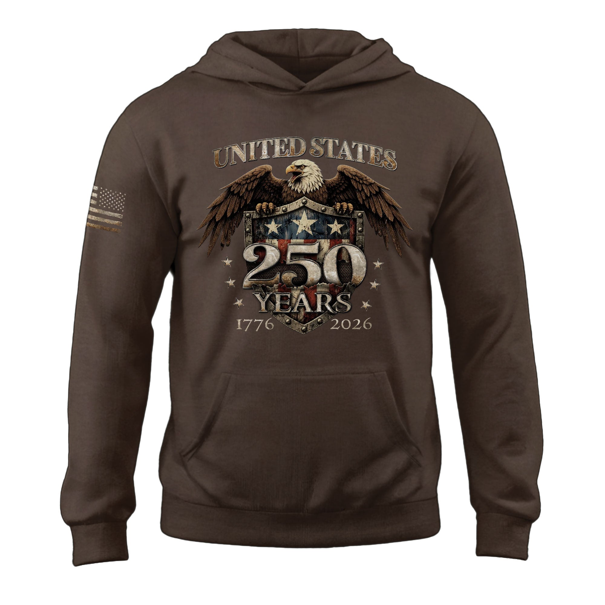 USA 250 Years Anniversary Hoodie 1776–2026, Vintage Patriotic American Flag Unisex Hoodie