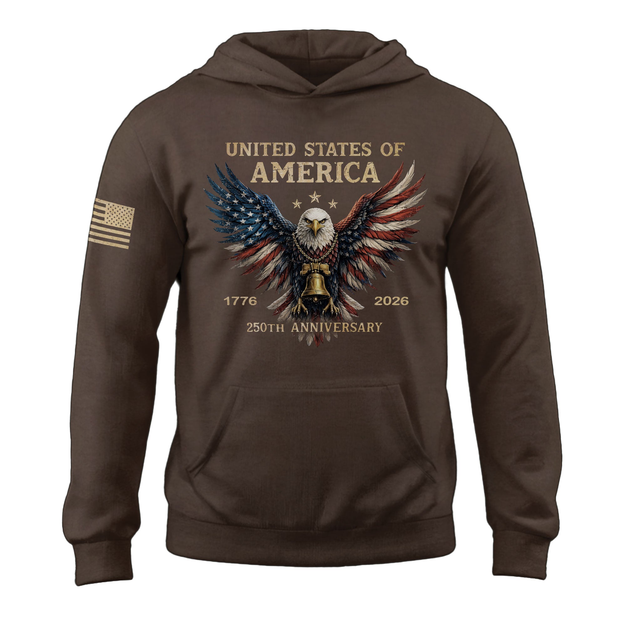 250th Anniversary USA Hoodie 1776–2026, Vintage American Heritage Freedom Apparel
