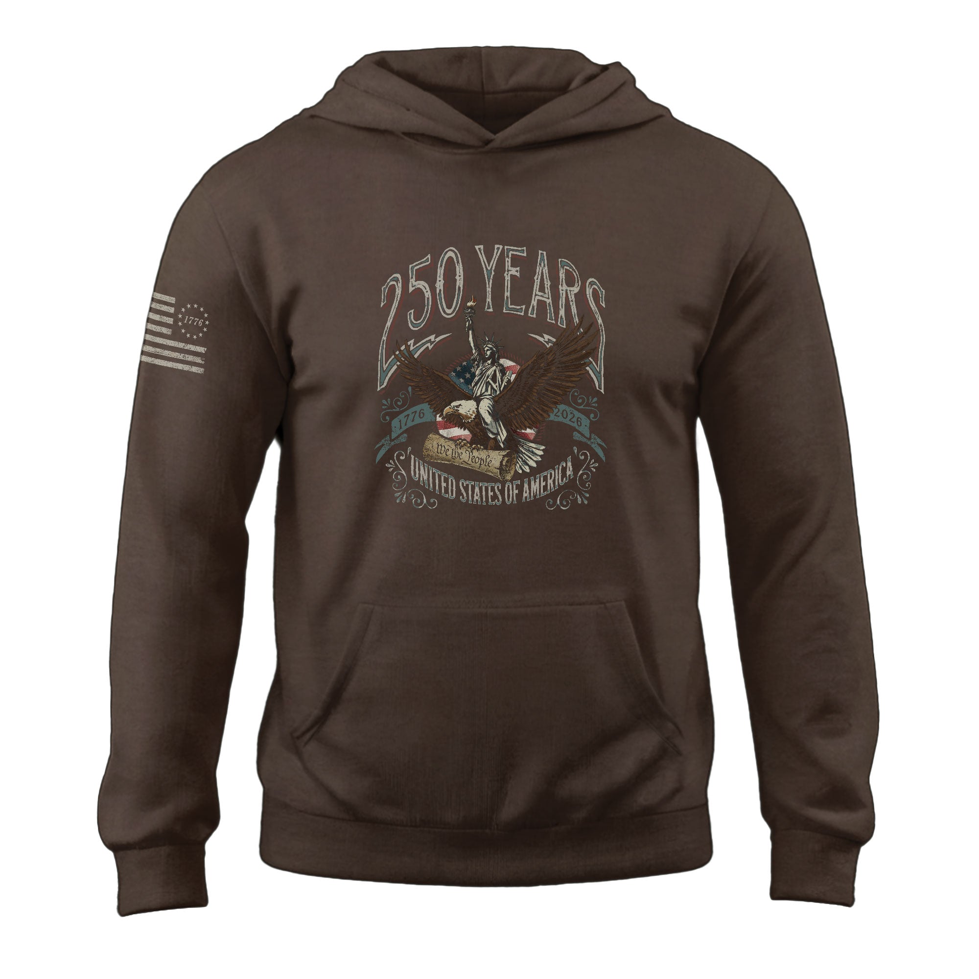 USA 250th Anniversary Hoodie 1776–2026, Patriotic Flaming Eagle Design Celebrating 250 Years