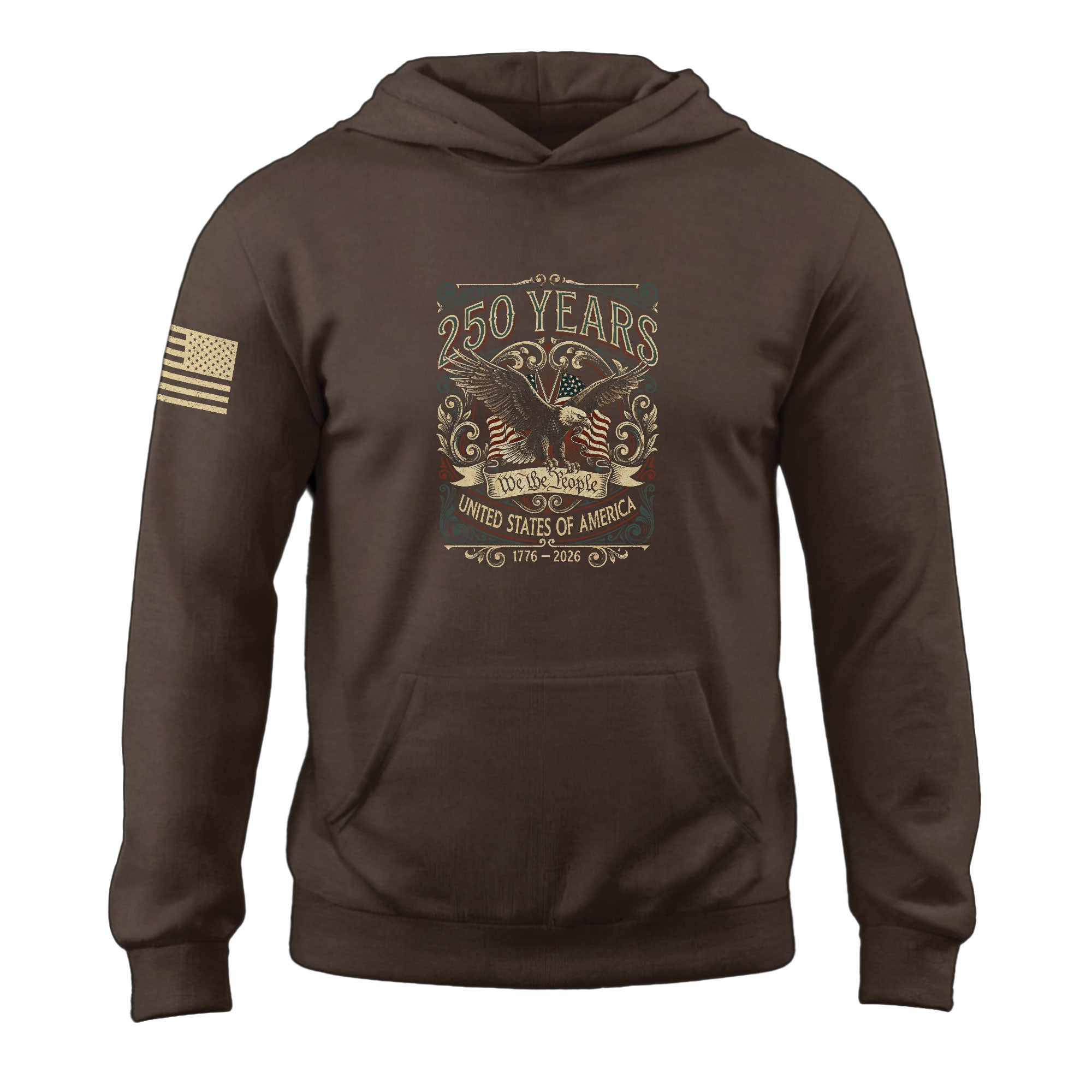 America 1776–2026 250 Years Anniversary Hoodie, Patriotic Eagle Symbol of Freedom and Pride