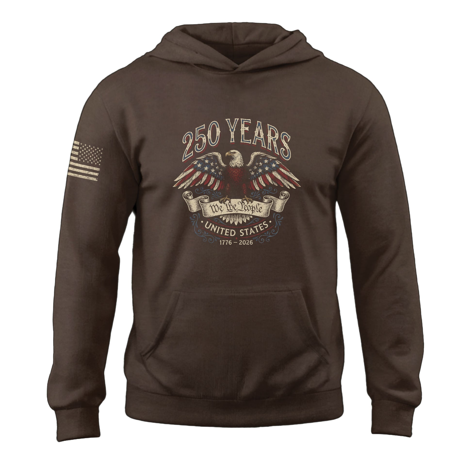 250th Anniversary USA Hoodie 1776–2026, We The People Patriotic Freedom Celebration Apparel - Rust Field Wear