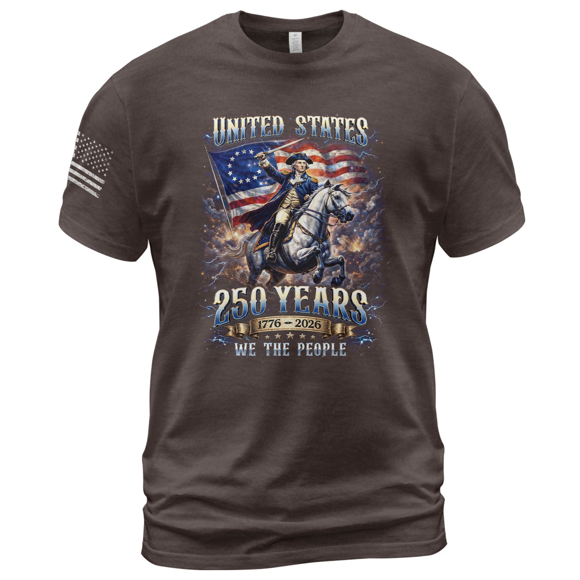 George Washington 250 Years Shirt - 1776-2026 United States 250th Anniversary Bootleg Tee - Rust Field Wear