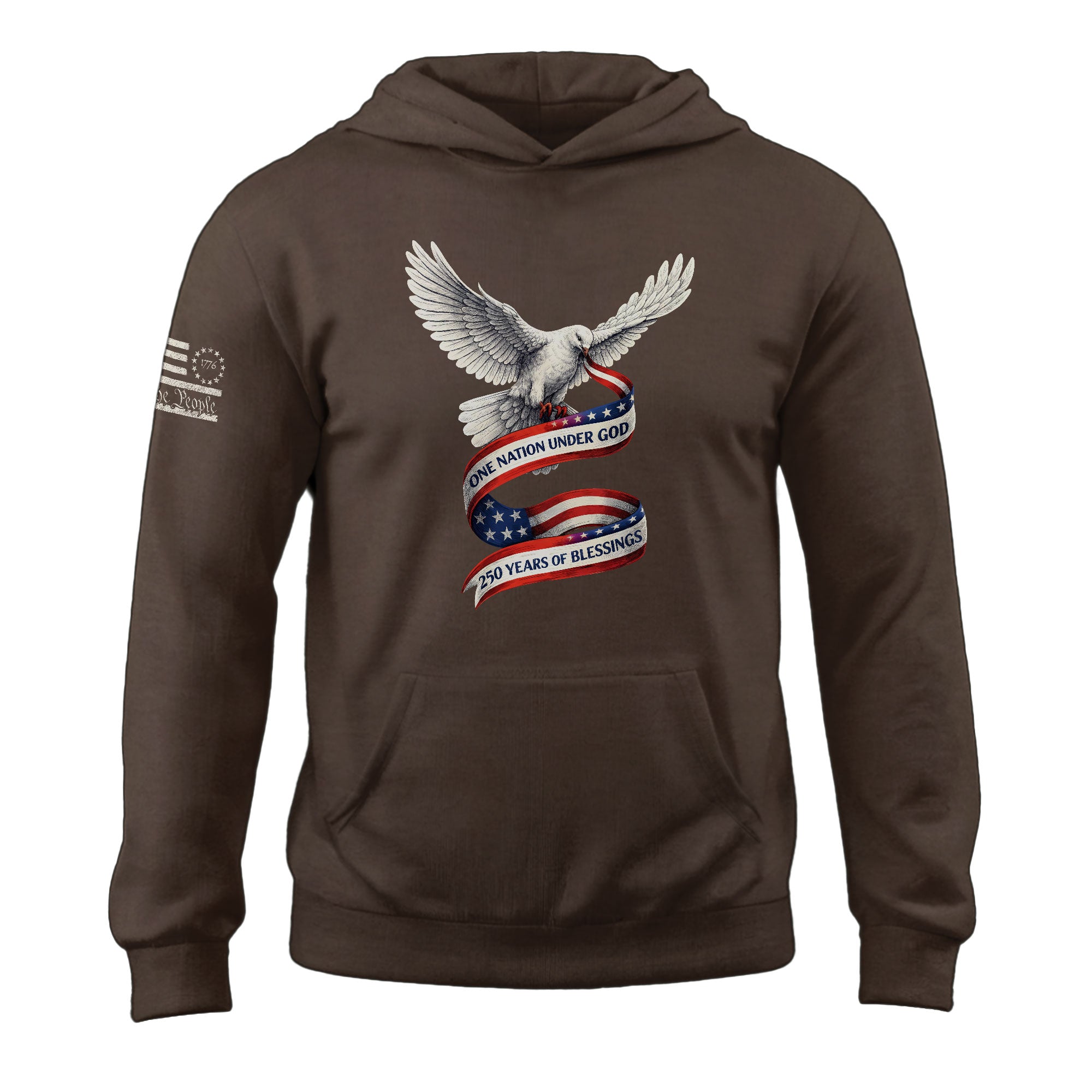 USA 250th Anniversary 1776-2026 Semiquincentennial Hoodie – One Nation Under God 250 Years of Blessings Dove Christian Apparel