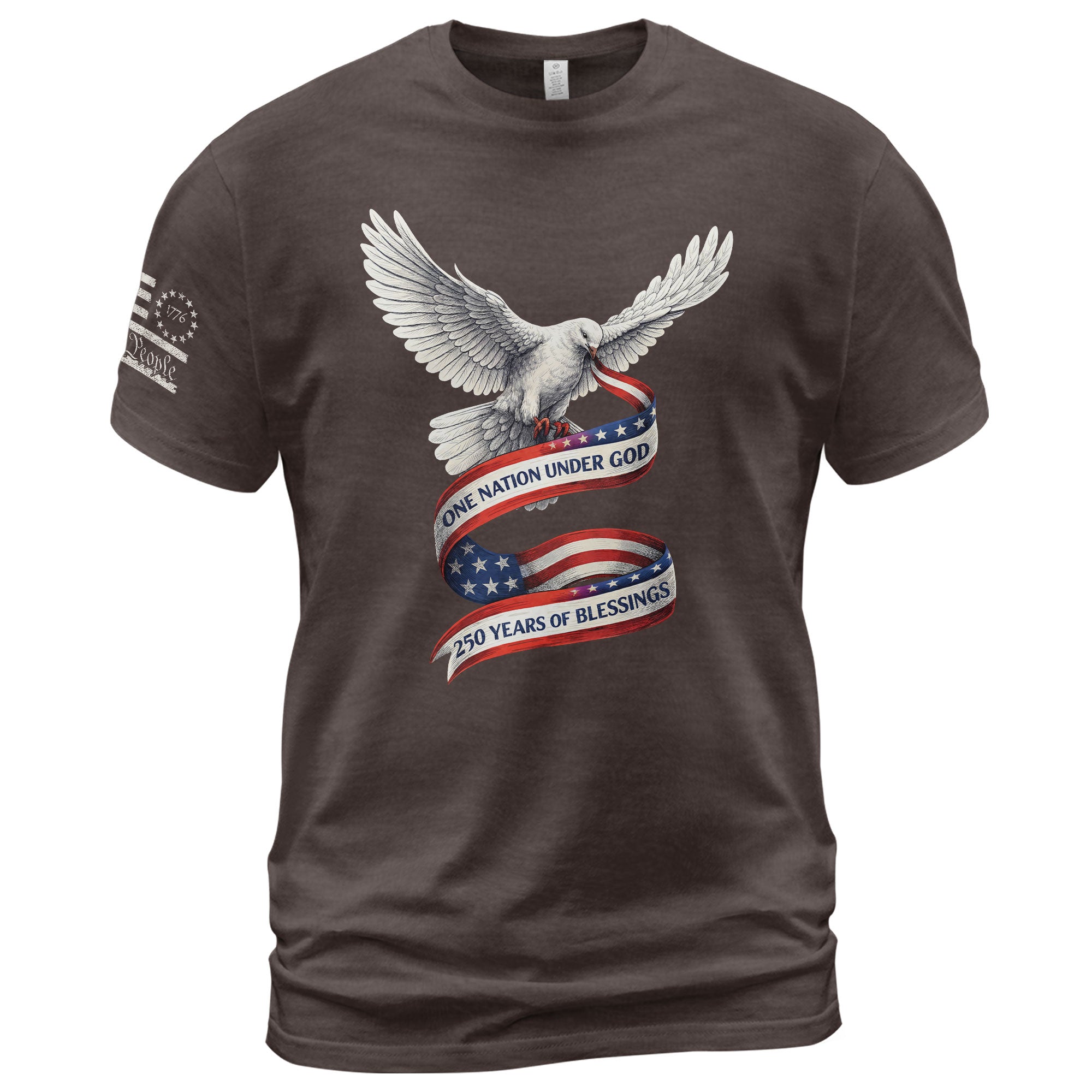 250 Years of Blessings One Nation Under God T-Shirt - Peace Dove Patriotic Graphic Tee