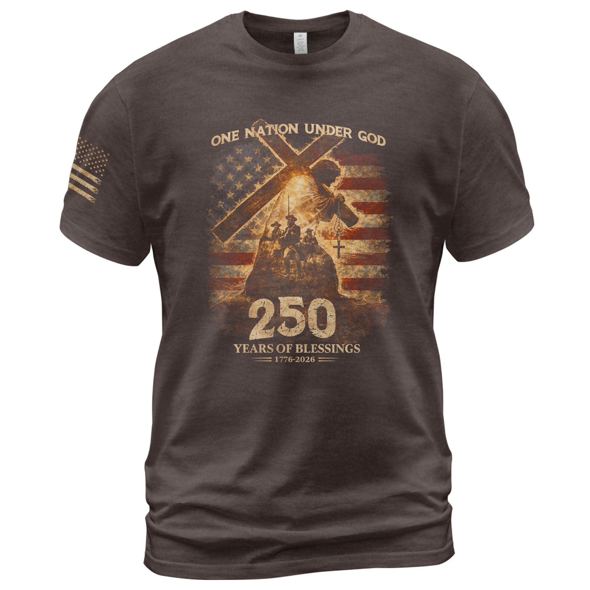 USA 250th Anniversary 1776-2026 Semiquincentennial Shirt – One Nation Under God 250 Years of Blessings Patriotic Christian Tee