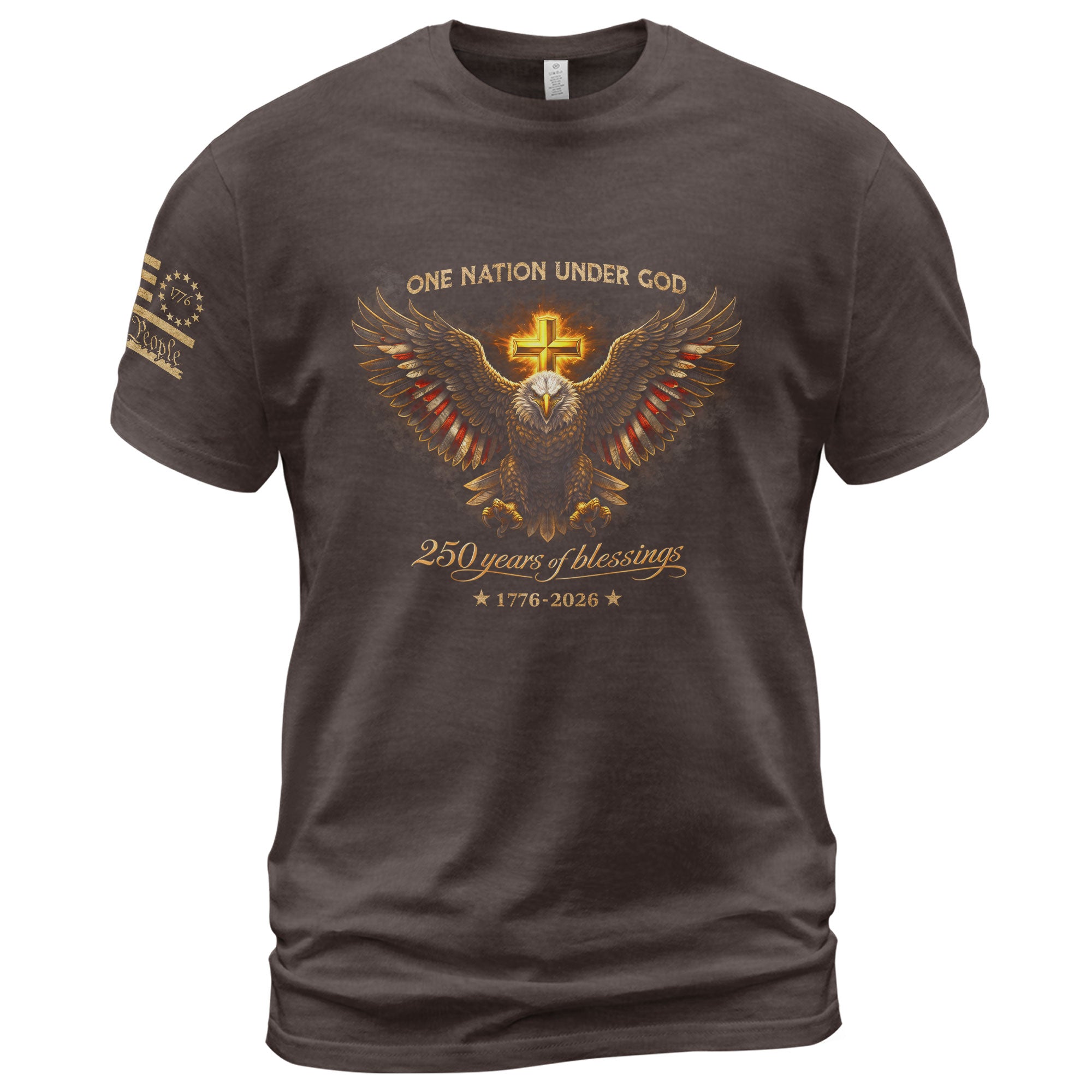 USA 250th Anniversary 1776-2026 Semiquincentennial Eagle Shirt – One Nation Under God 250 Years of Blessings Christian Patriotic Tee