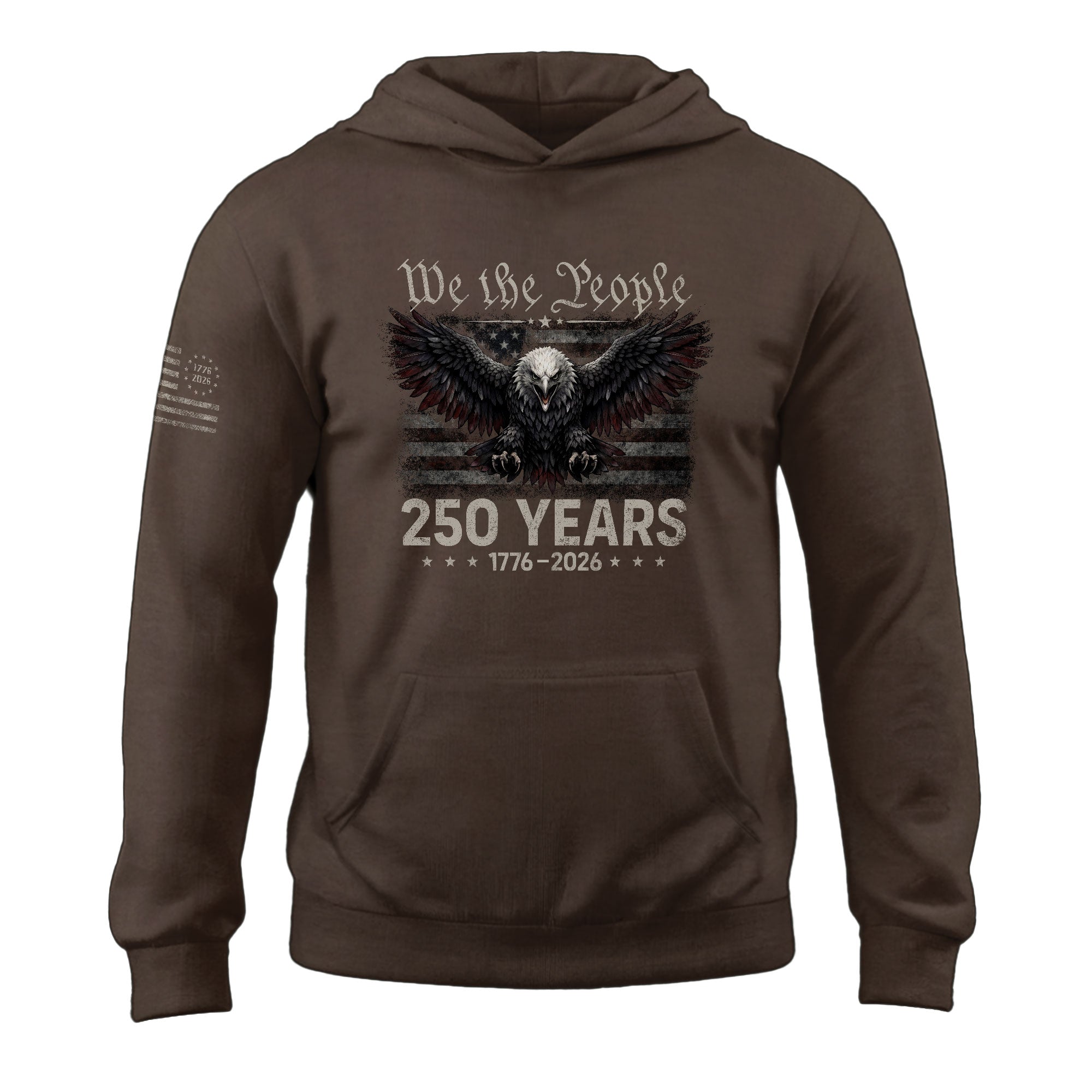 Semiquincentennial America 250th Anniversary We The People Hoodie - Vintage Patriotic Flag & Eagle Design