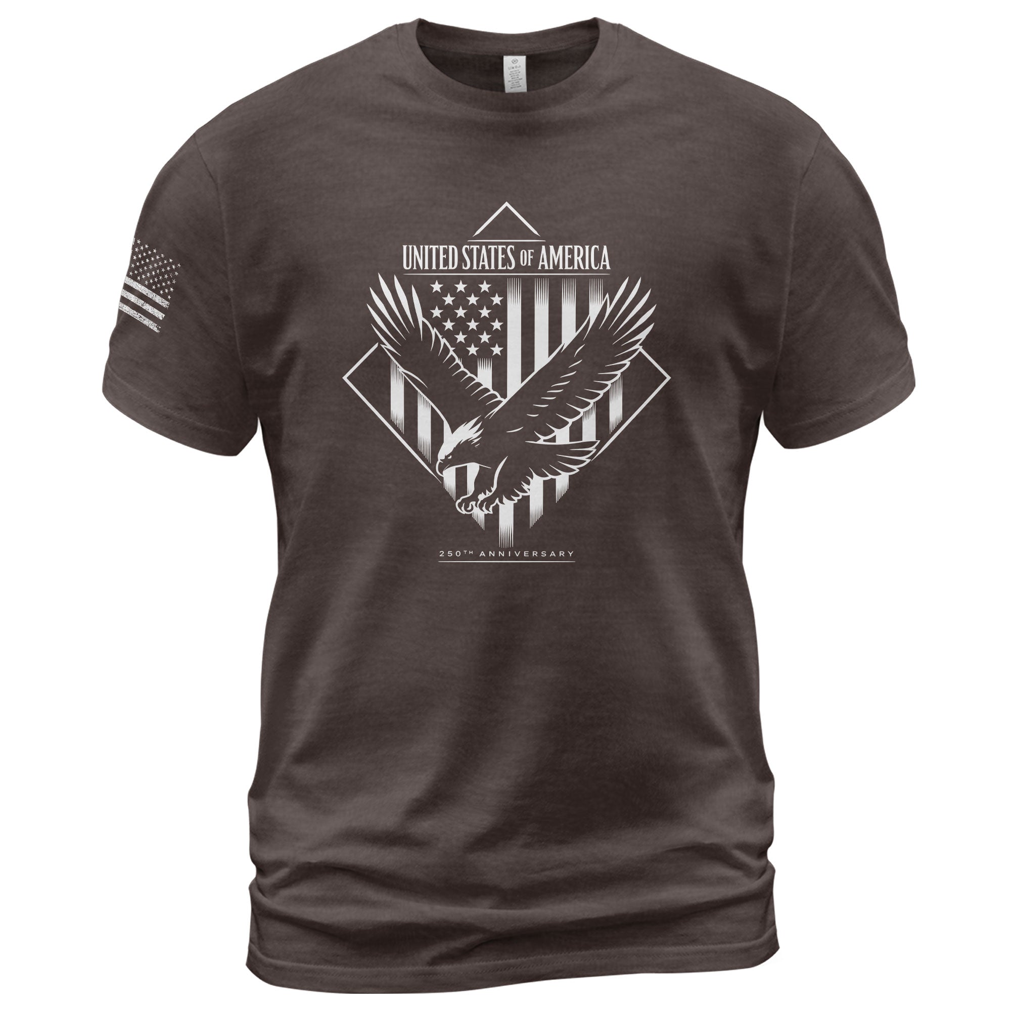 America 250th Anniversary T-Shirt - White Eagle & Flag Semiquincentennial Minimalist Men's Tee