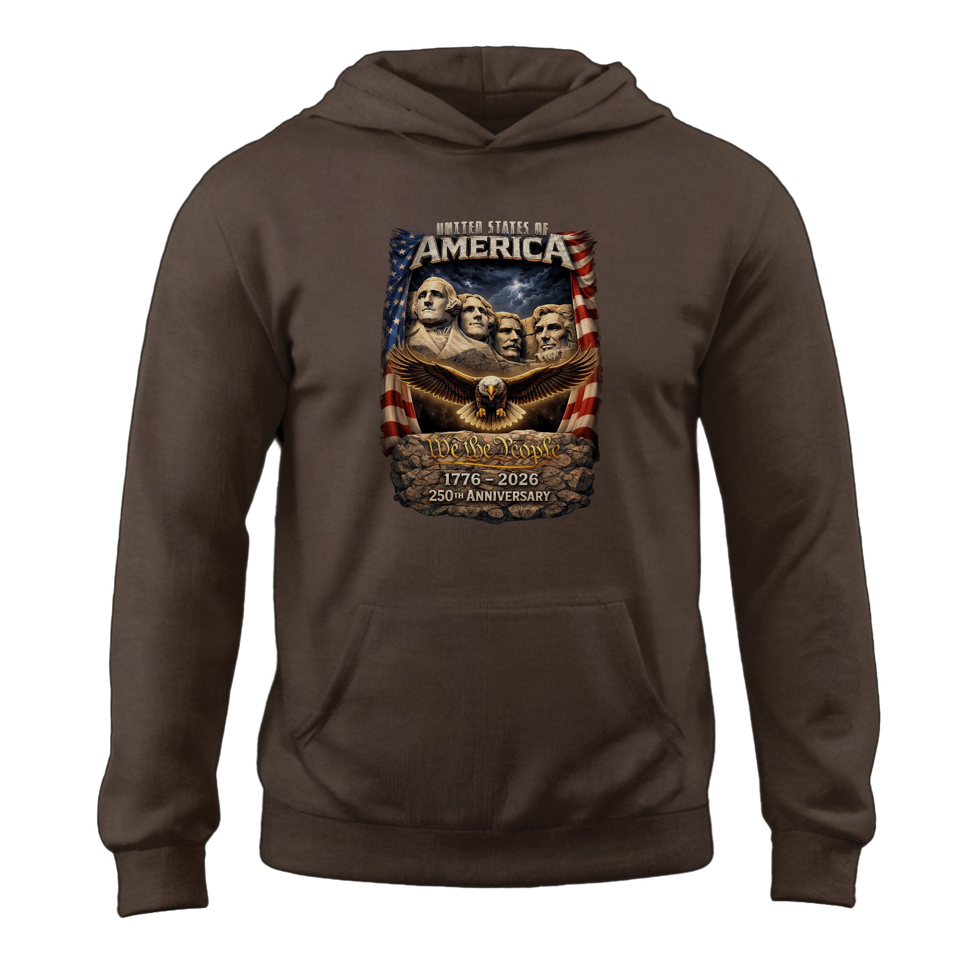 America 250th Anniversary Hoodie 1776-2026 – Classic Vintage Bootleg Mount Rushmore Eagle Flag Apparel