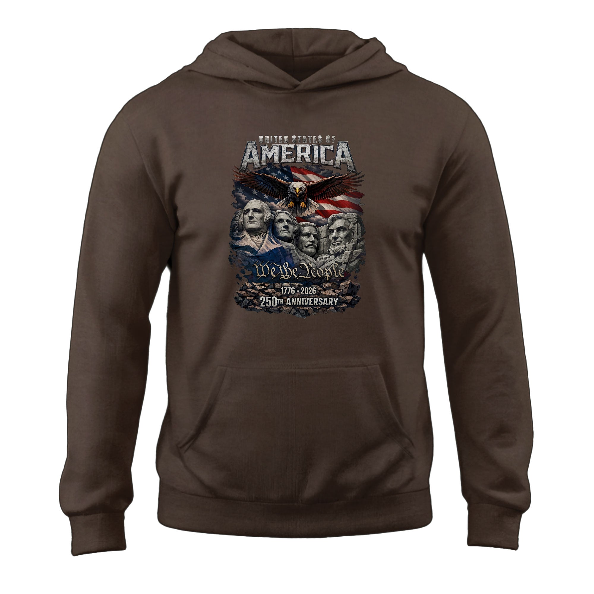 USA 250th Anniversary 1776-2026 Semiquincentennial Hoodie – Vintage Bootleg Metallic We The People Eagle 250 Years Birthday Men’s Hoodie