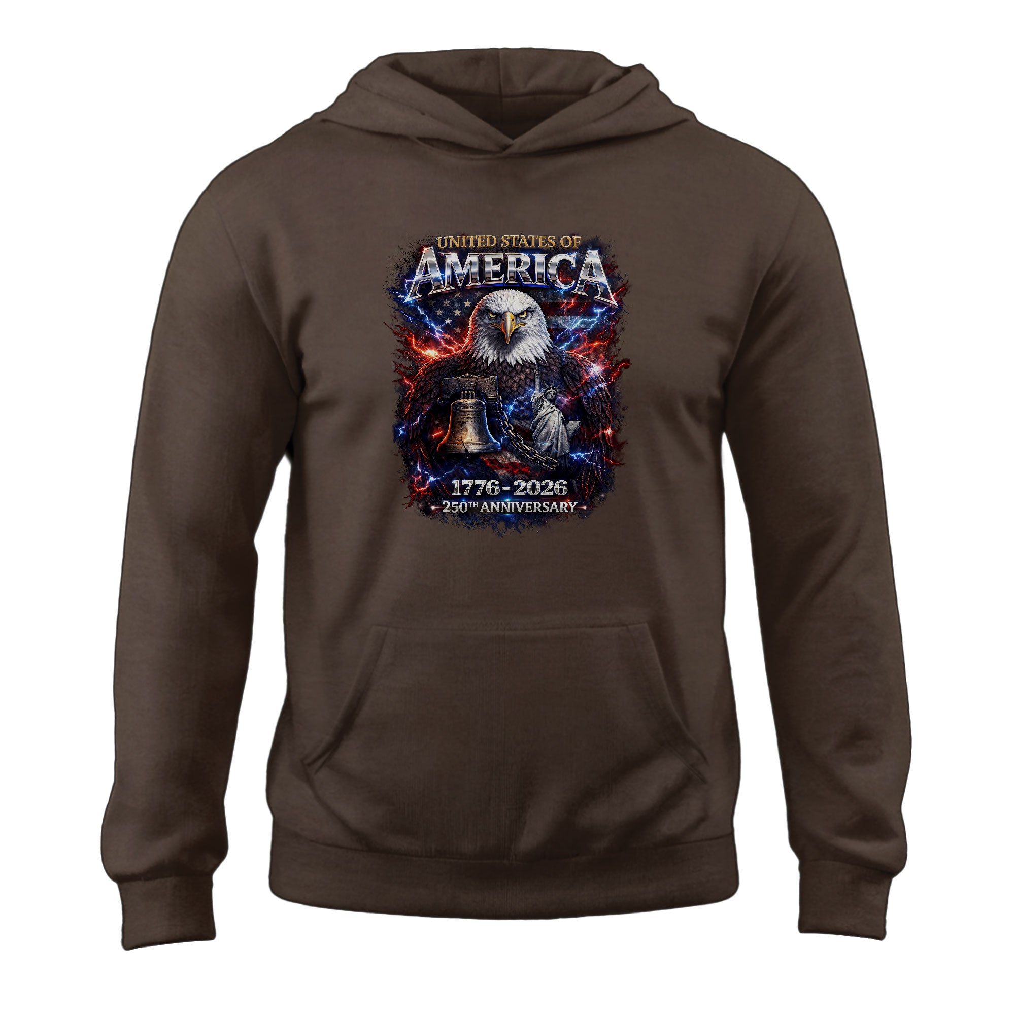 United States 250th Anniversary Hoodie 1776-2026 – Vintage Bootleg Eagle & Liberty Bell Streetwear