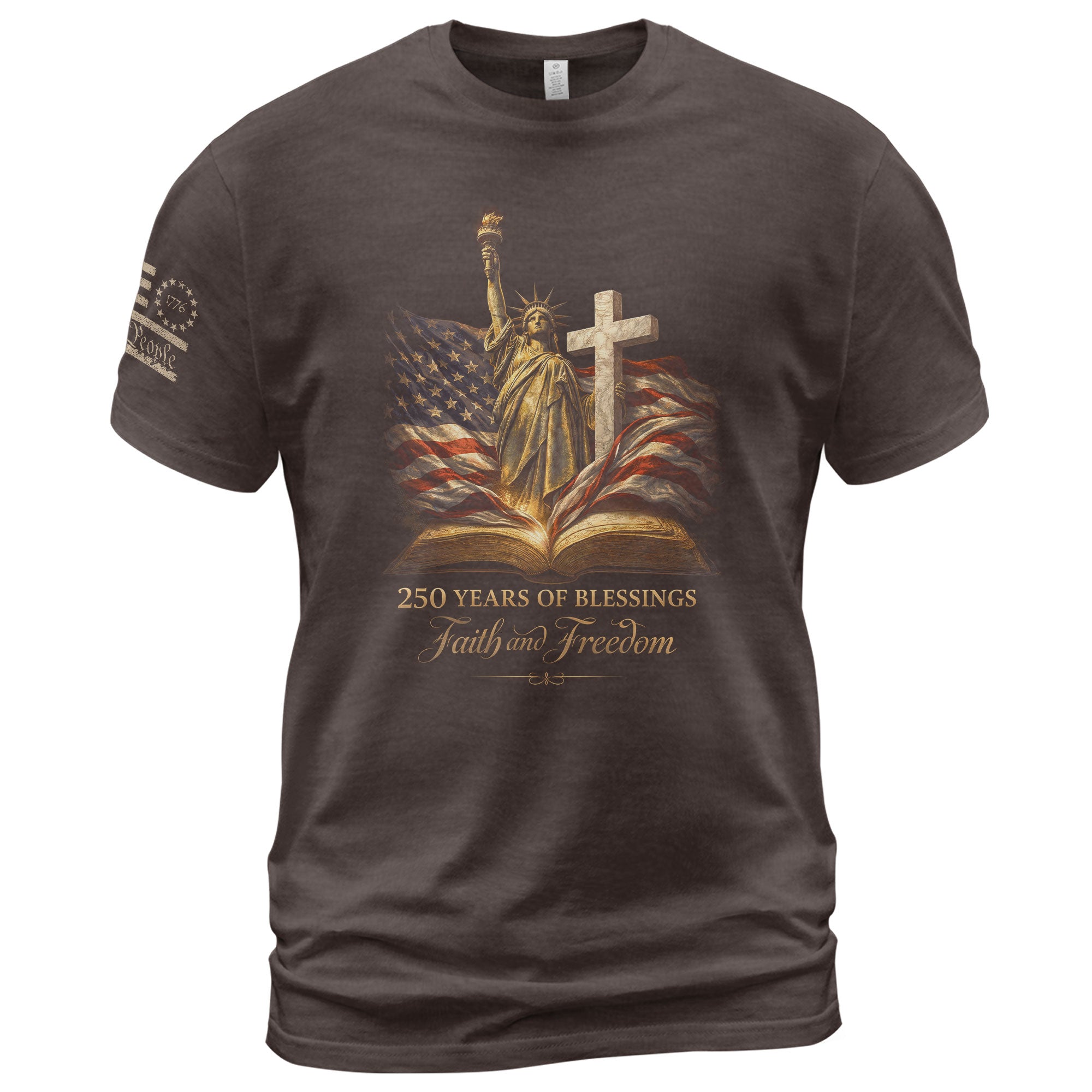 USA Semiquincentennial 250 Years of Blessings Faith and Freedom 1776–2026 Christian Patriotic T-Shirt