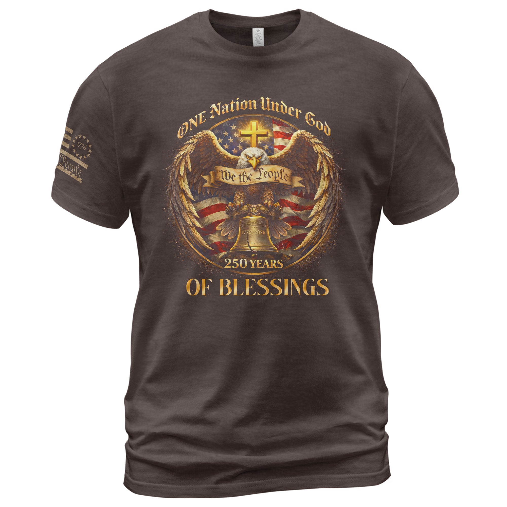 America 250th Anniversary T-Shirt 1776-2026 – One Nation Under God We The People Eagle 250 Years of Blessings Tee