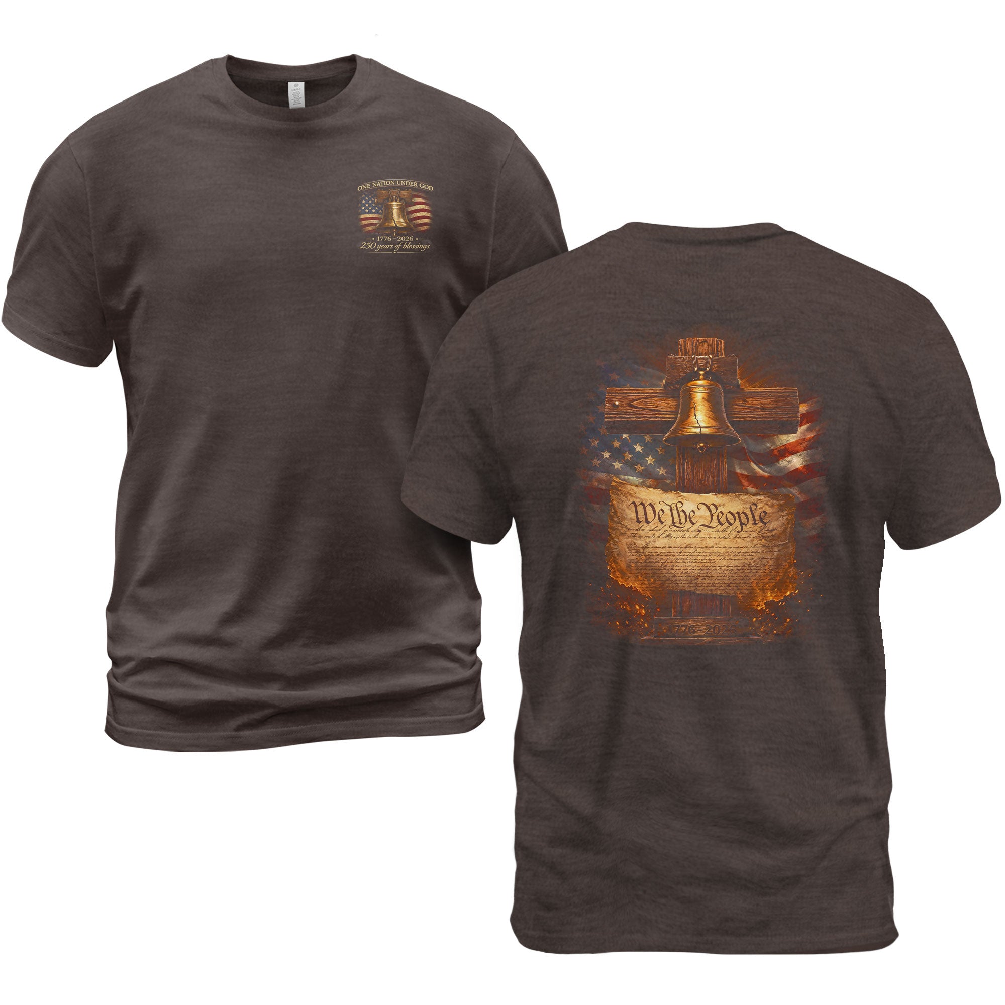 America 250th Anniversary T-Shirt 1776-2026 – We The People Liberty Bell & Cross 250th Birthday Tee