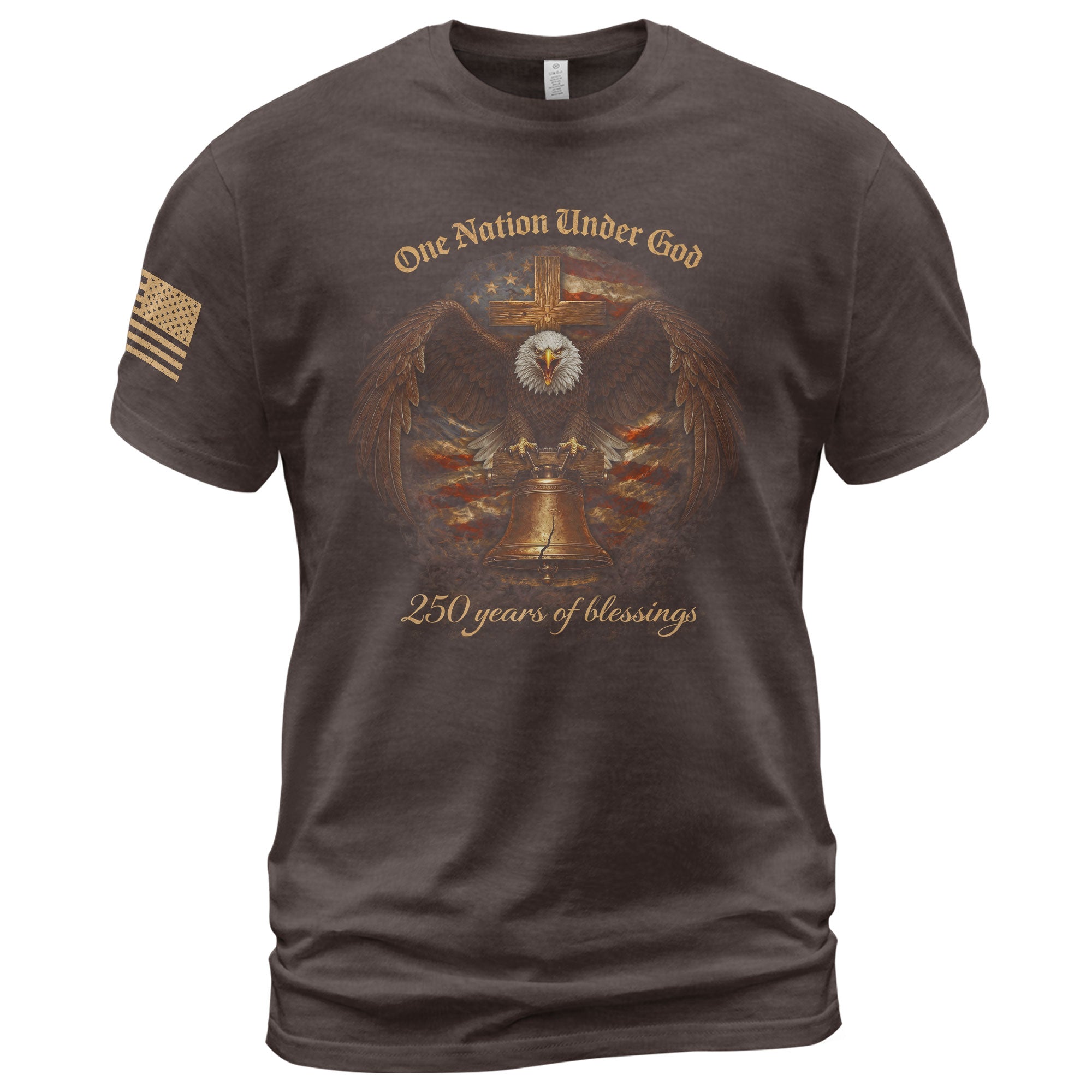 America 250th Anniversary T-Shirt 1776-2026 – 250 Years of Blessings Eagle & Liberty Bell One Nation Under God Tee