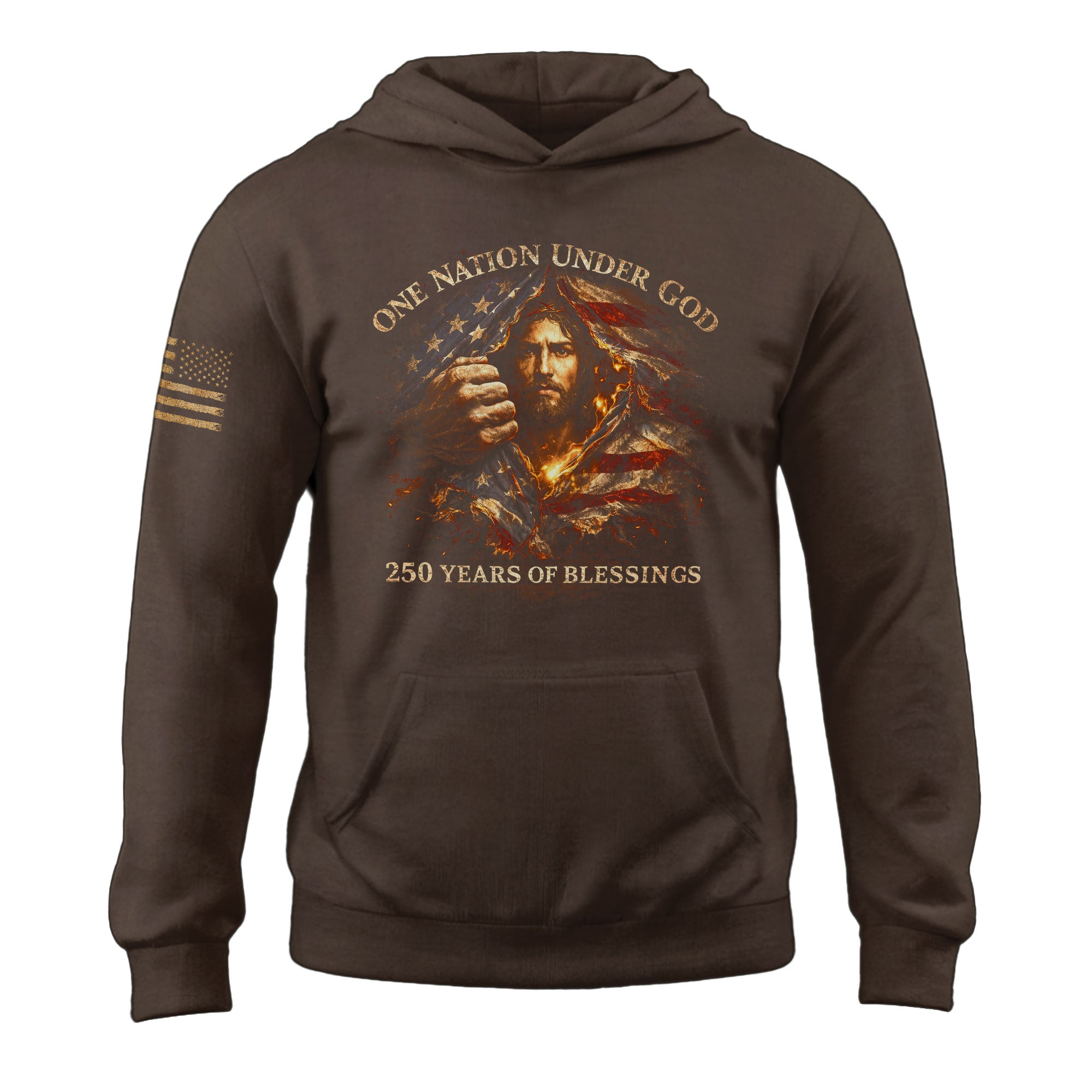 USA 250th Anniversary 1776-2026 Semiquincentennial Hoodie – 250 Years of Blessings Jesus American Flag Christian Apparel