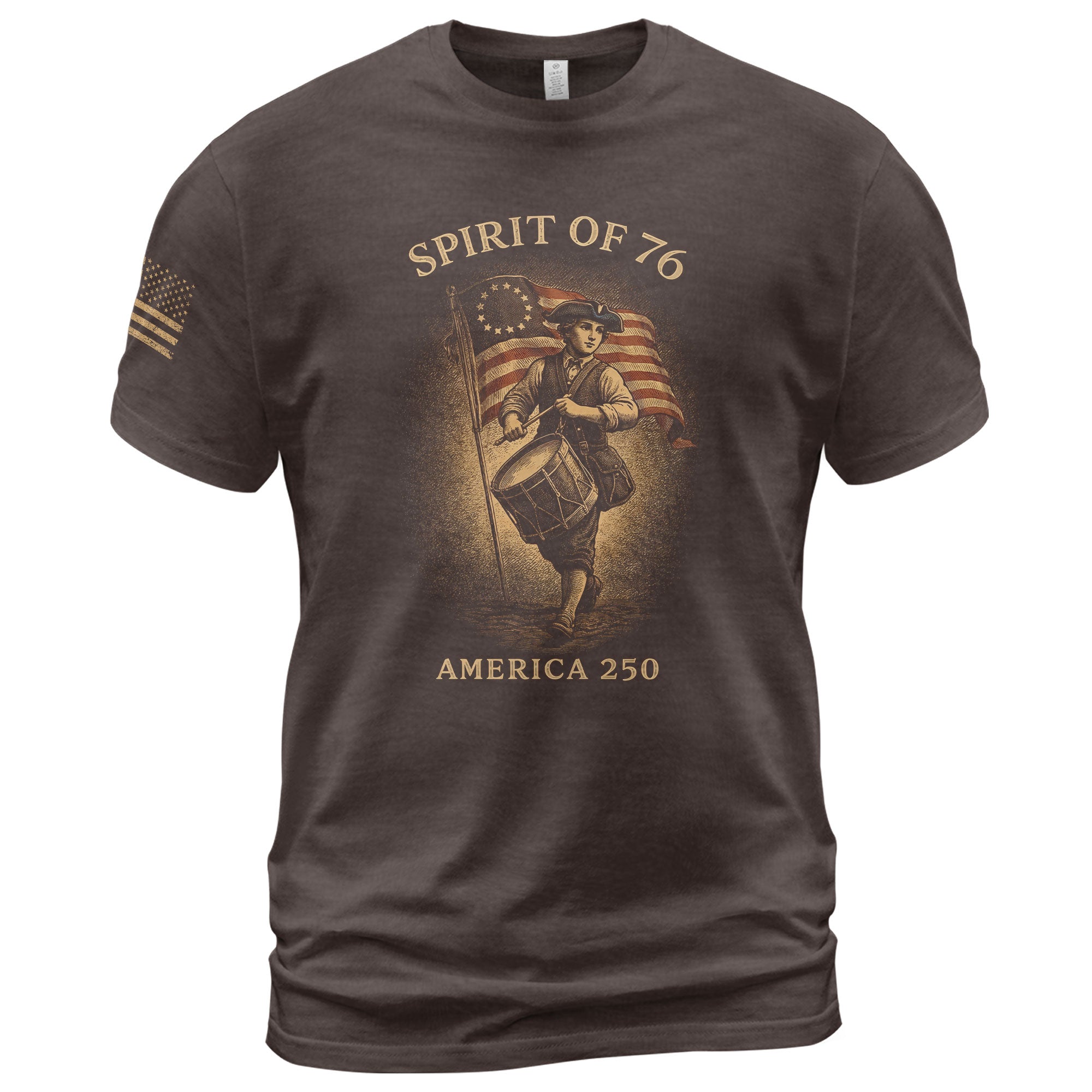 America 250th Anniversary 1776-2026 Semiquincentennial T-Shirt – Spirit of 76 Drummer Retro Patriotic Men's Tee