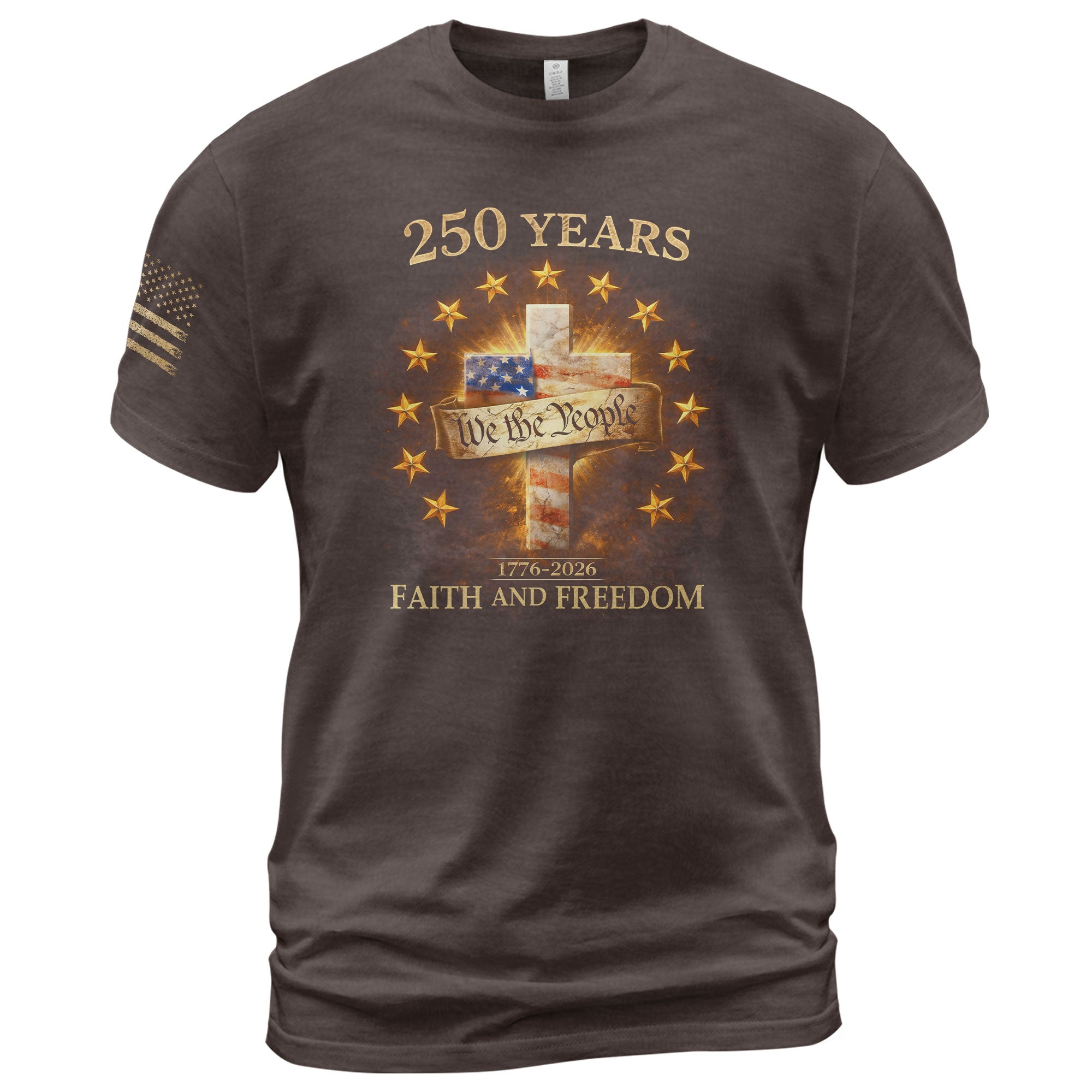 USA 250th Anniversary 1776-2026 Semiquincentennial T-Shirt – We The People 250 Years Liberty Bell Cross Patriotic Anniversary Tee