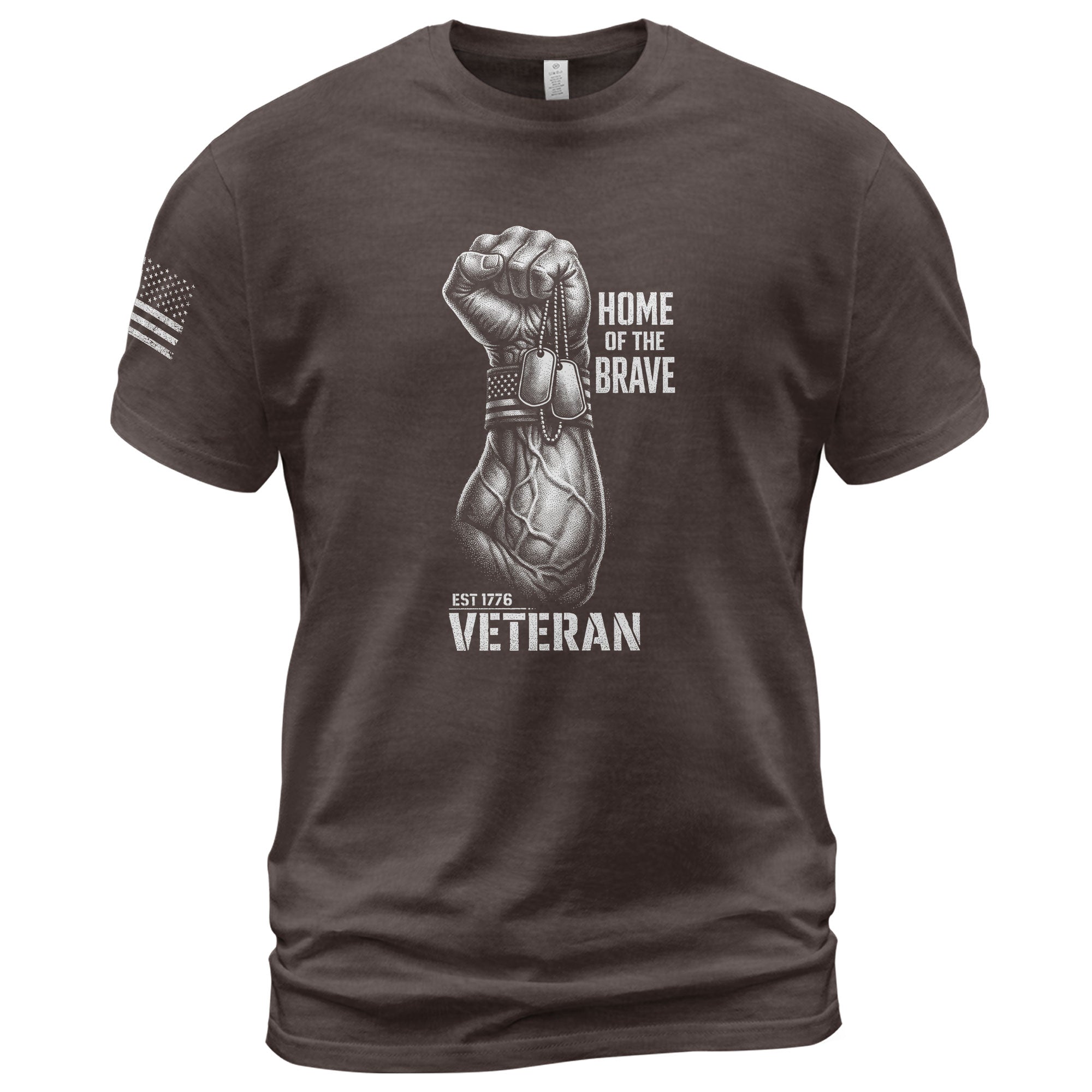 250 Years American Anniversary 1776-2026 Veteran T-Shirt – Home of the Brave USA Freedom Patriotic Mens Gift