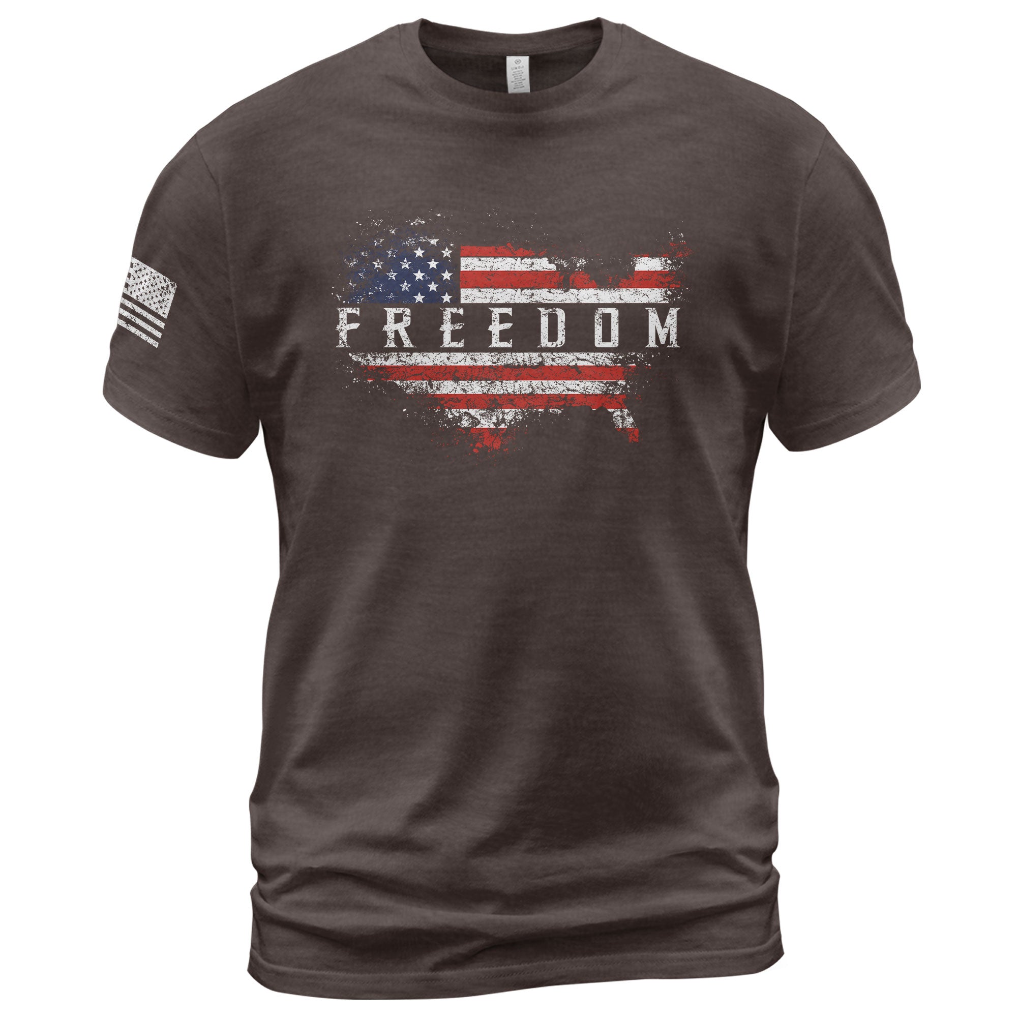 Freedom 2D Shirt USA Map American Flag Patriotic Graphic Vintage Tee