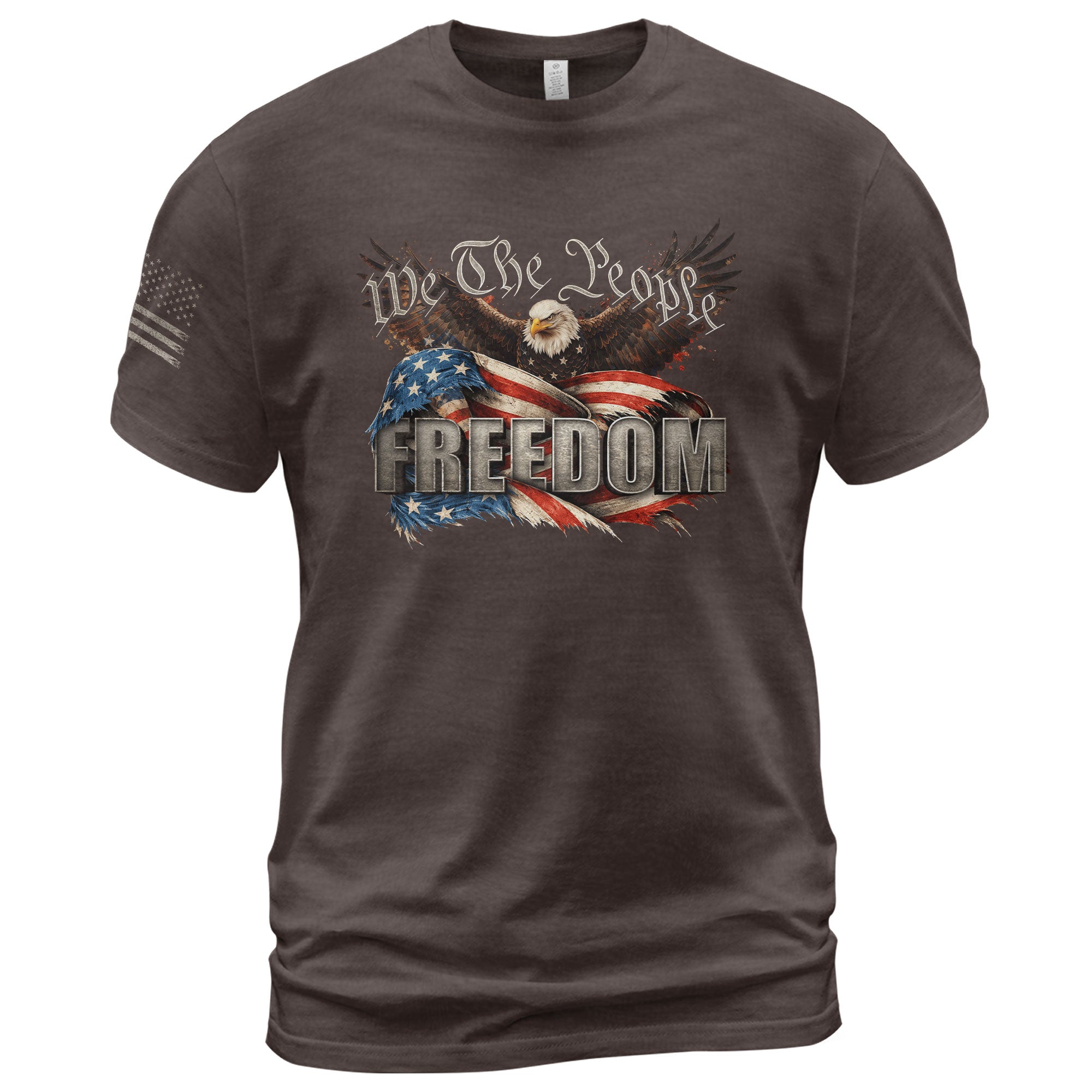 American Pride Freedom T-Shirt 2D We The People Flag Eagle Patriotic Tee