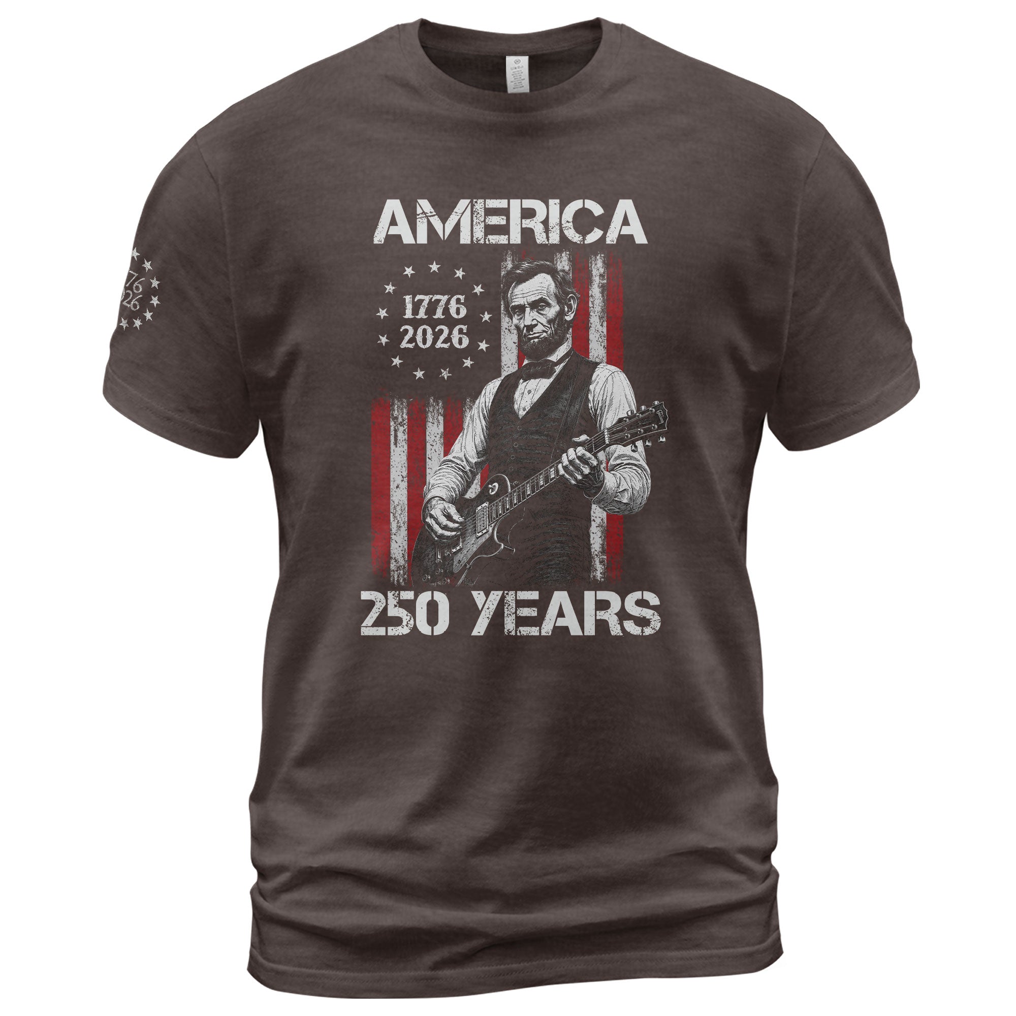 Betsy Ross Flag Lincoln Guitar Shirt Vintage 1776 2026 Patriotic US Flag 250 Years Tee