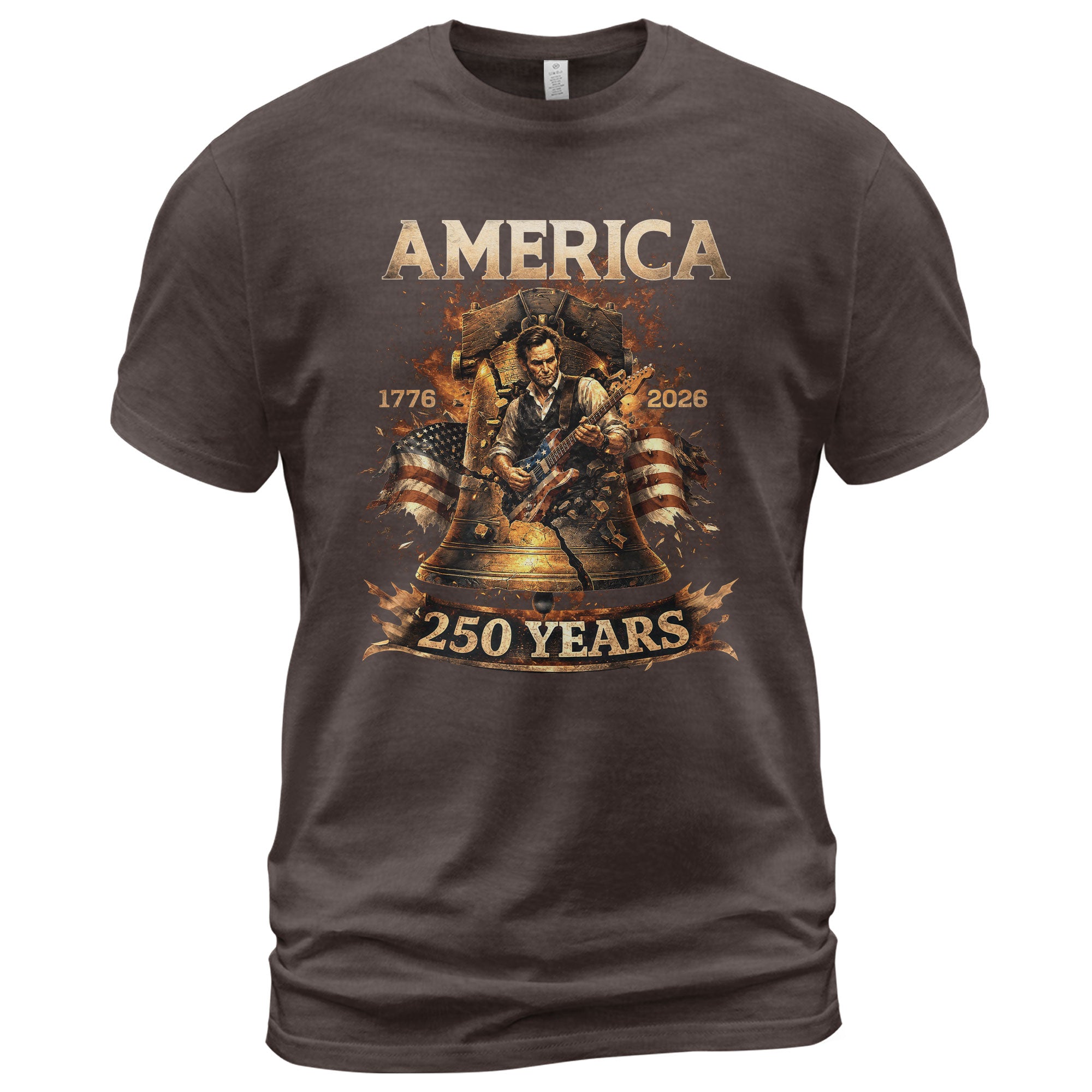 Liberty Bell Guitar Patriotic T-Shirt - Vintage 1776 2026 Historical Graphic Tee