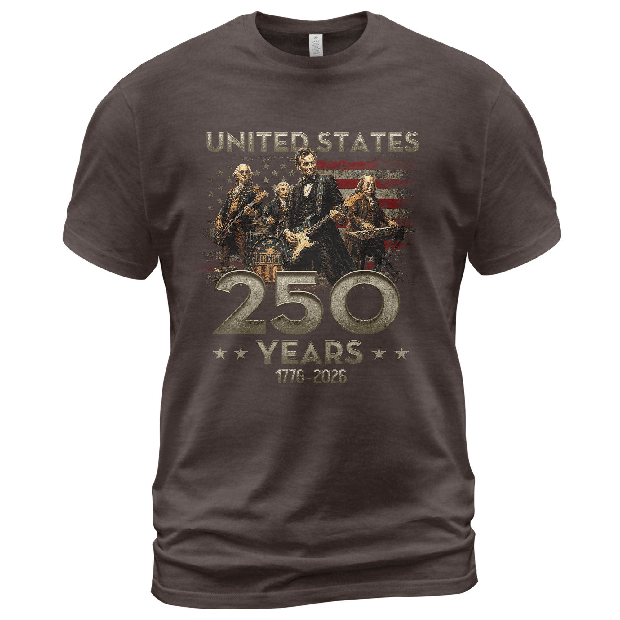 1776-2026 Presidents Band Graphic T Shirt - Lincoln Patriotic Unisex Summer Tee