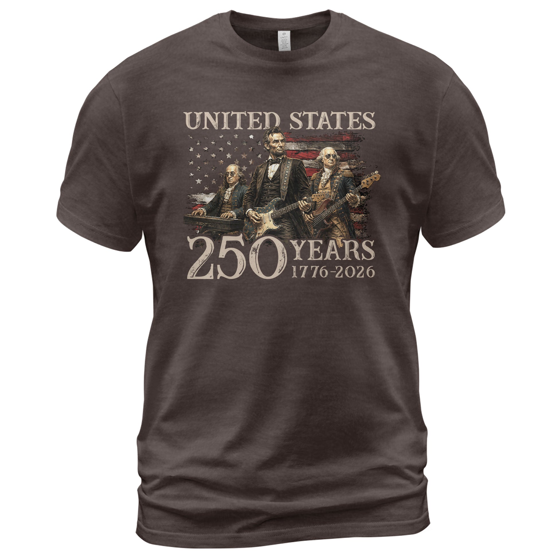 Graphic 1776-2026 Lincoln Presidents T Shirt - Patriotic Unisex Summer Wear Item - Rust Field Wear