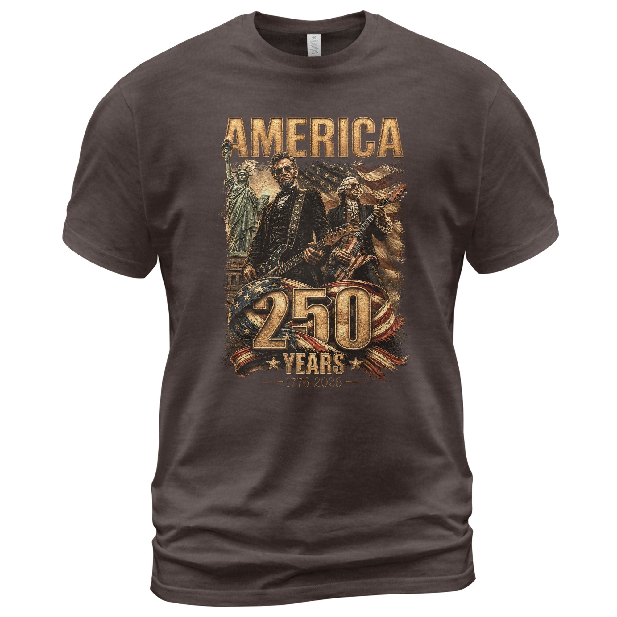 Patriotic America 250 Years Presidents T Shirt Lincoln Washington Graphic Unisex Top