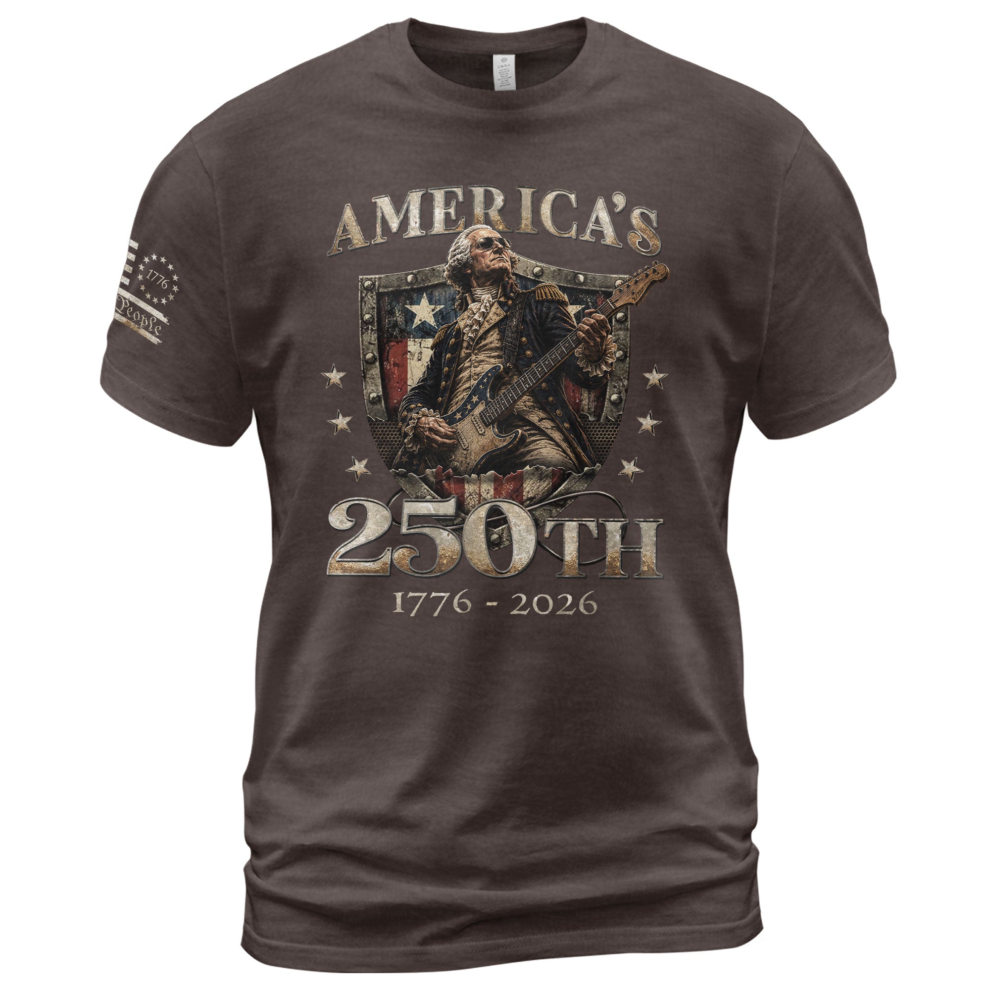 Vintage George Washington Guitar Shirt 1776-2026 Commemorative Graphic Tee Patriotic Style