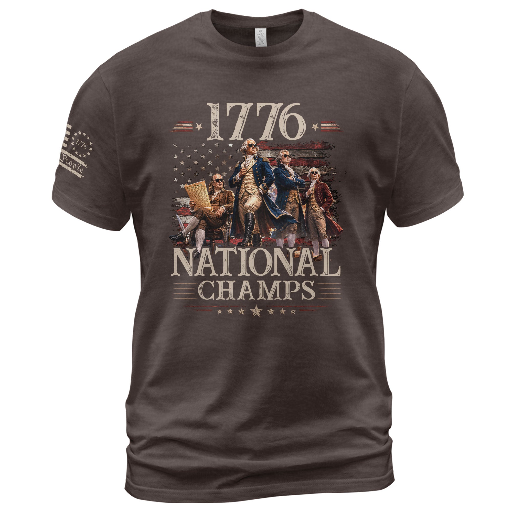 1776 National Champs Shirt Retro Independence Day Men American Pride Graphic Tee