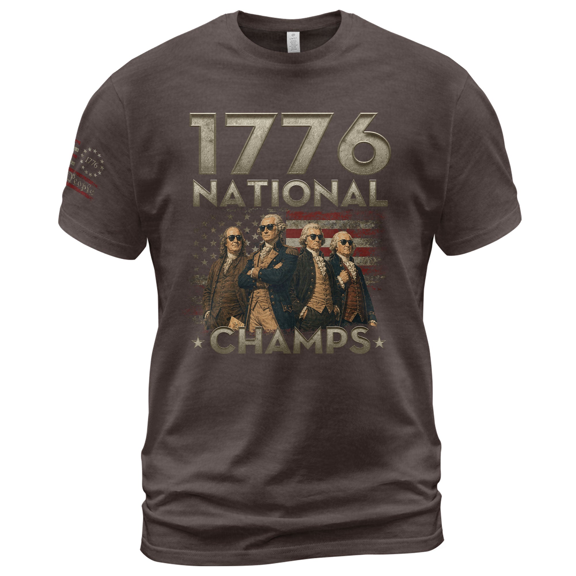 1776 National Champs Shirt Retro Independence Day American Pride Men Cool Graphic Tee