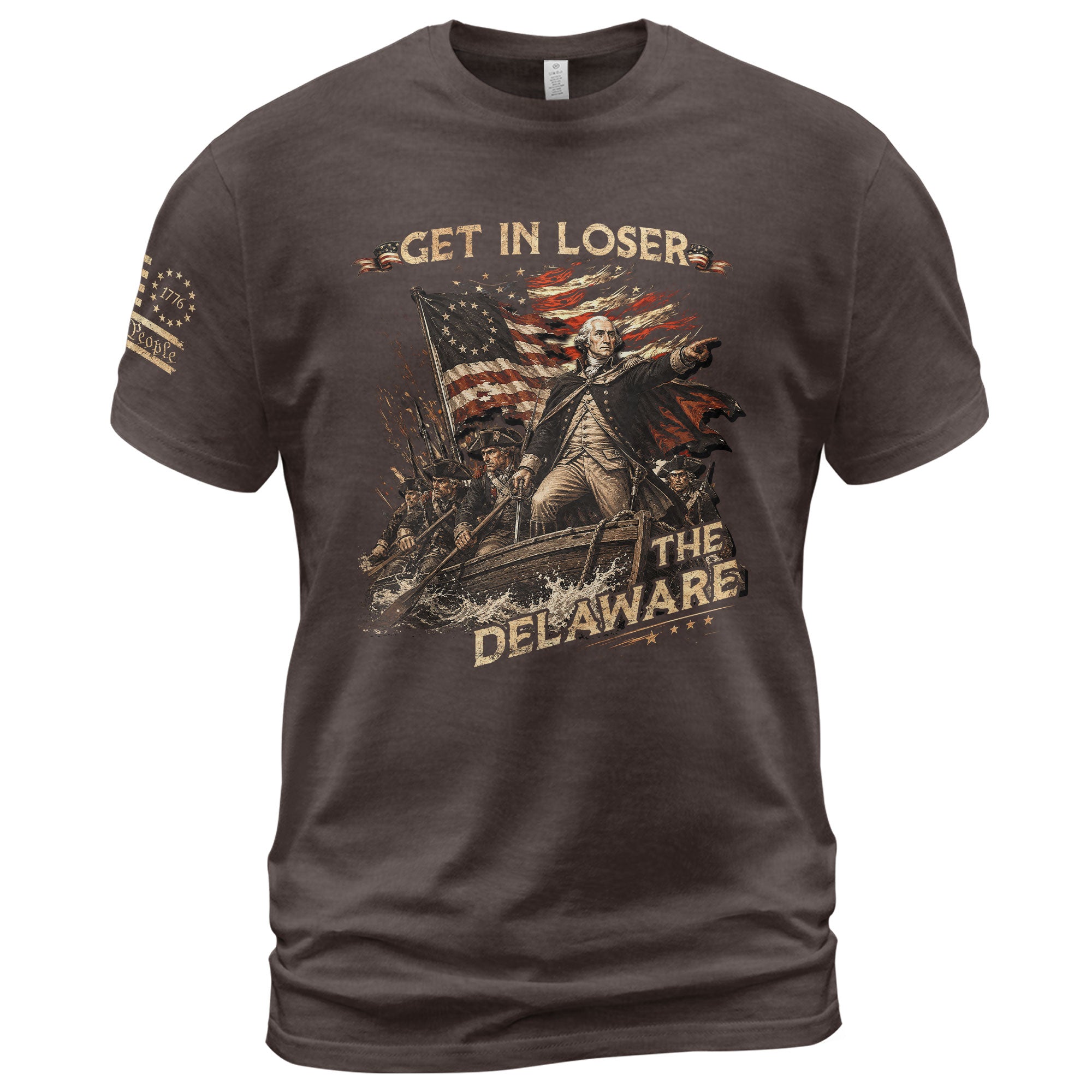 The Delaware Crossing Graphic Tee - Vintage Patriotic George Washington Cotton Shirt