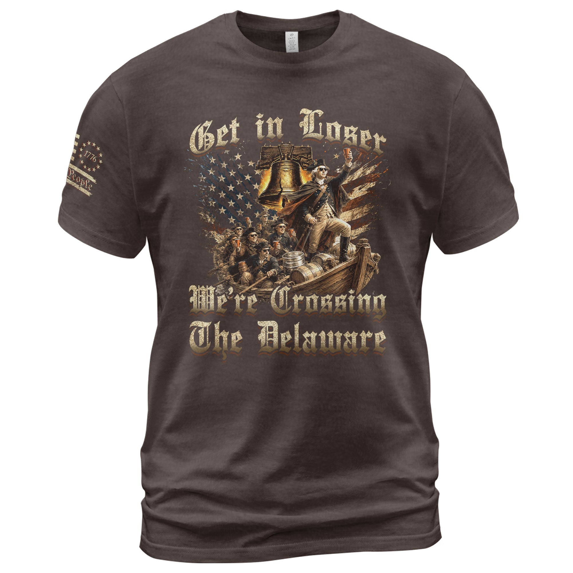 The Delaware Is Calling Graphic Tee - Funny Patriotic Historical George Washington Cotton Shirt
