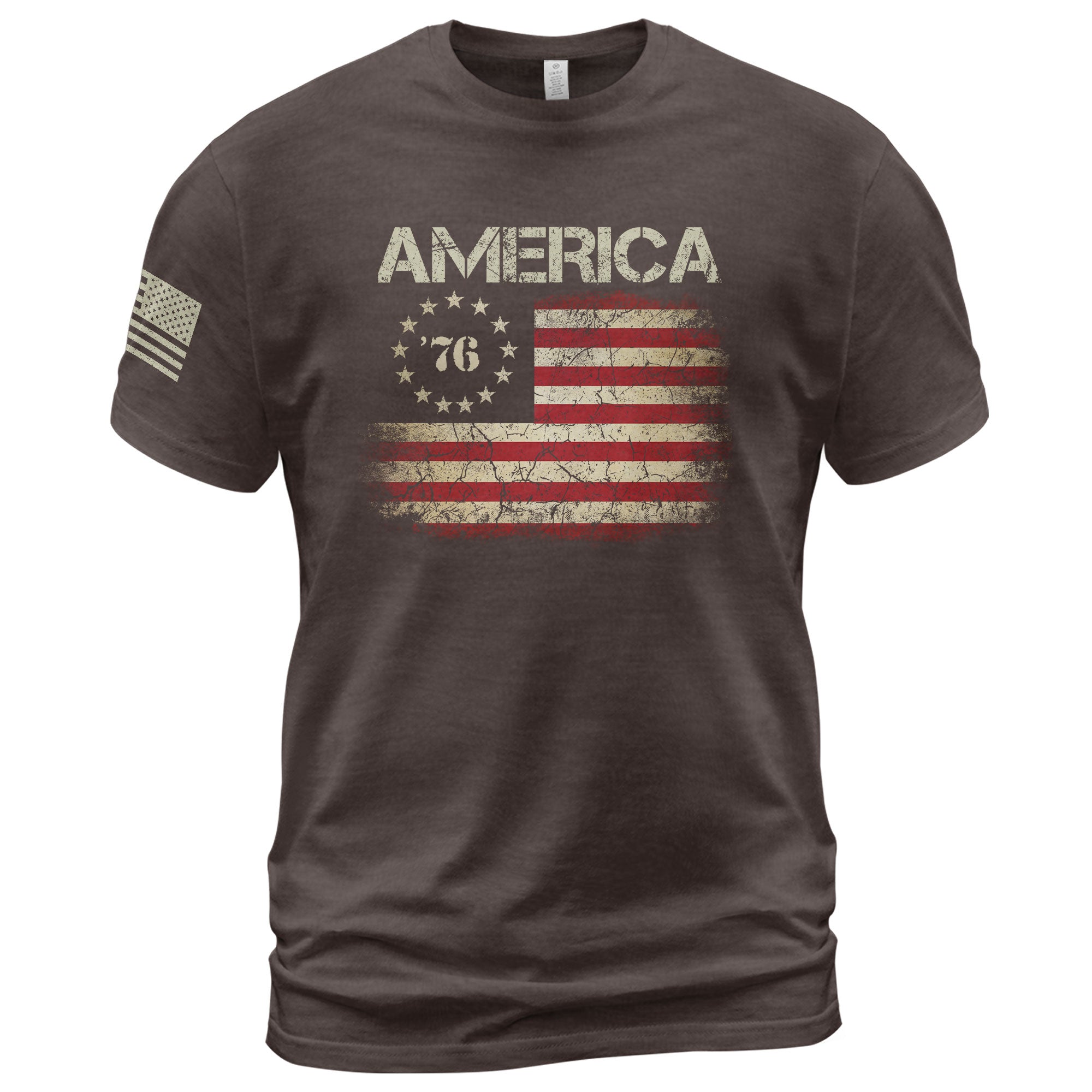Vintage 1776 American Flag T-Shirt Patriotic Graphic Tee Men Women Casual Shirt