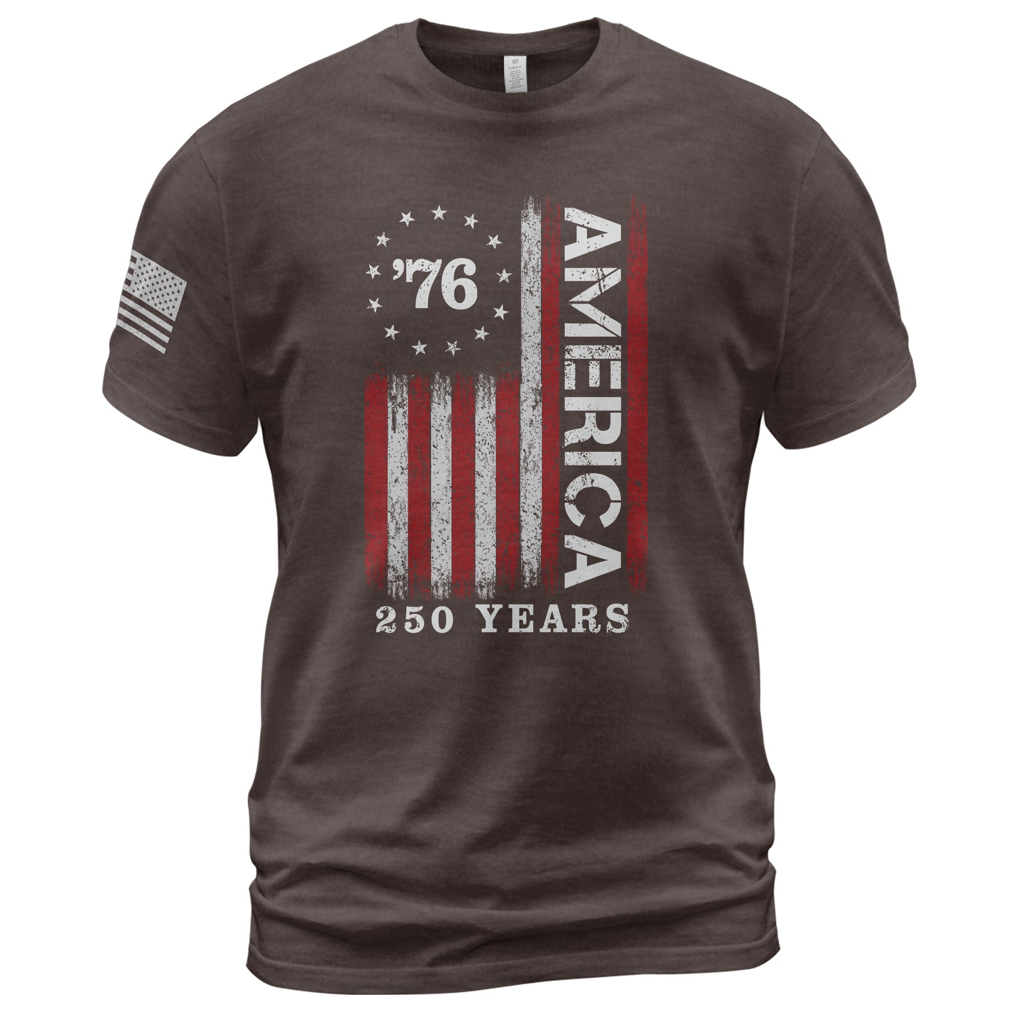 Classic Retro Style American Flag 76 Apparel Patriotic Graphic T-Shirt Holiday Wear