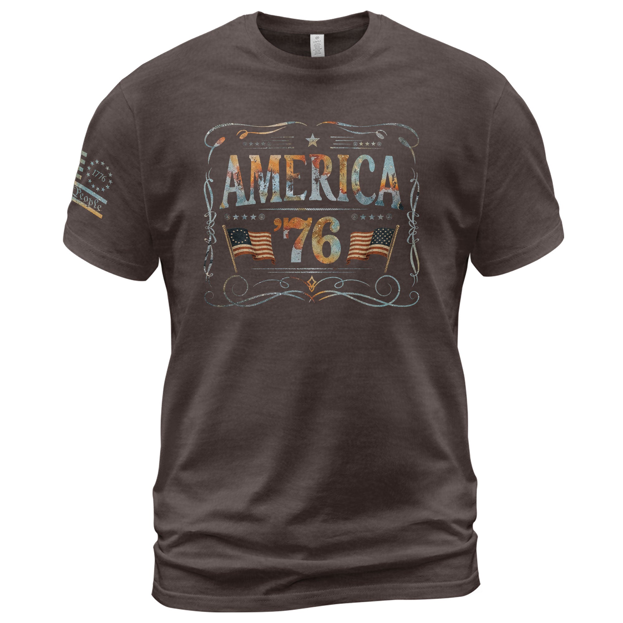 American Pride 76 T-Shirt Vintage Patriotic Graphic Design Casual Birthday Gift