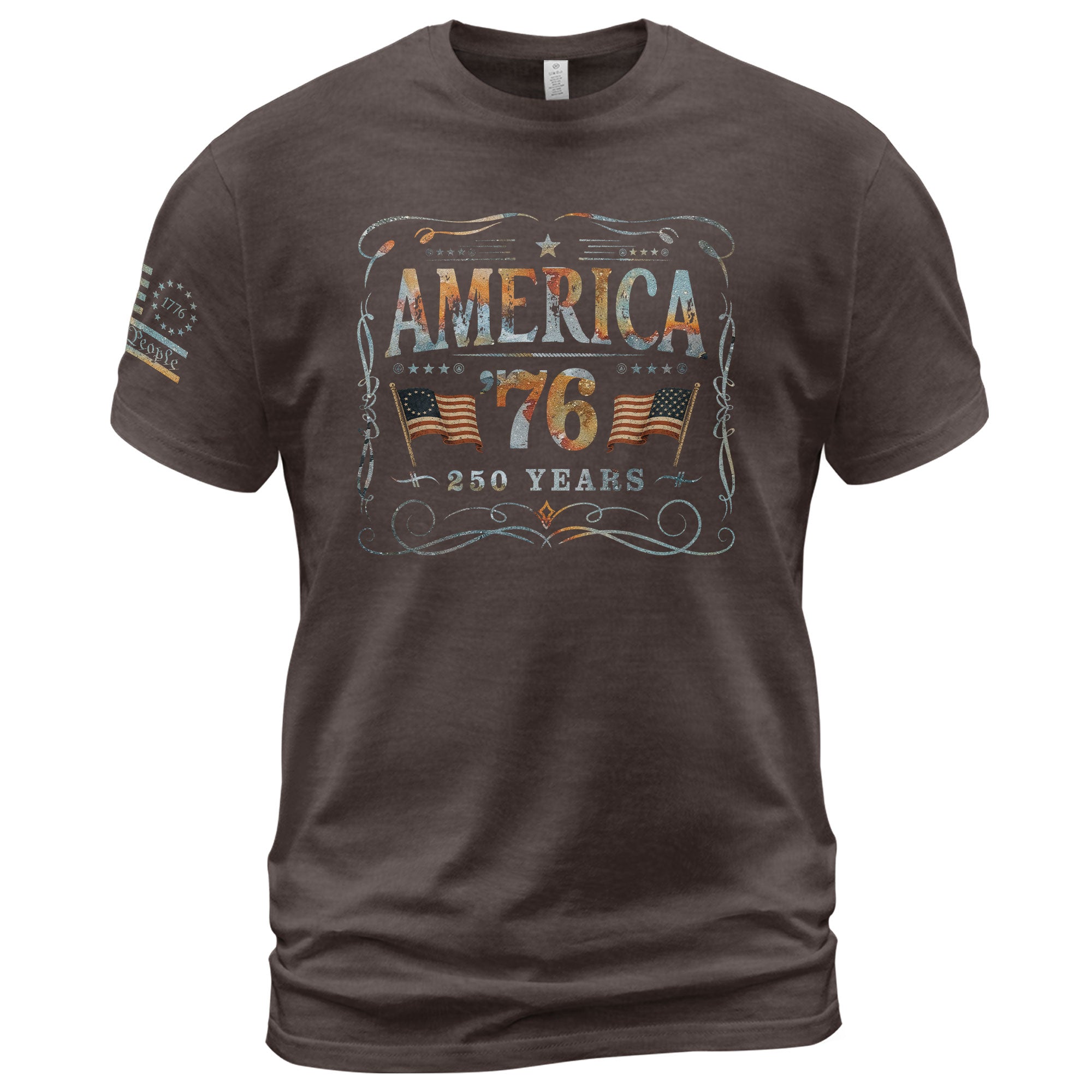 American Pride 76 T-Shirt Vintage Patriotic Graphic Design Casual Birthday Gift