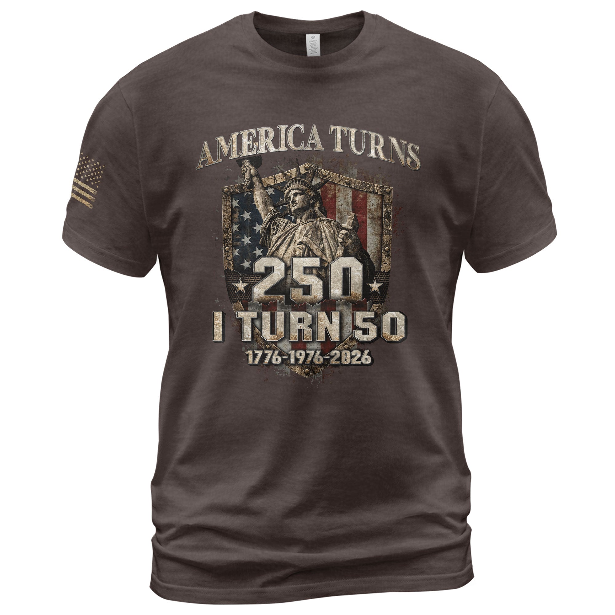America Turns 250 I Turn 50 Shirt 1976 50th Birthday Statue of Liberty Patriotic Tee