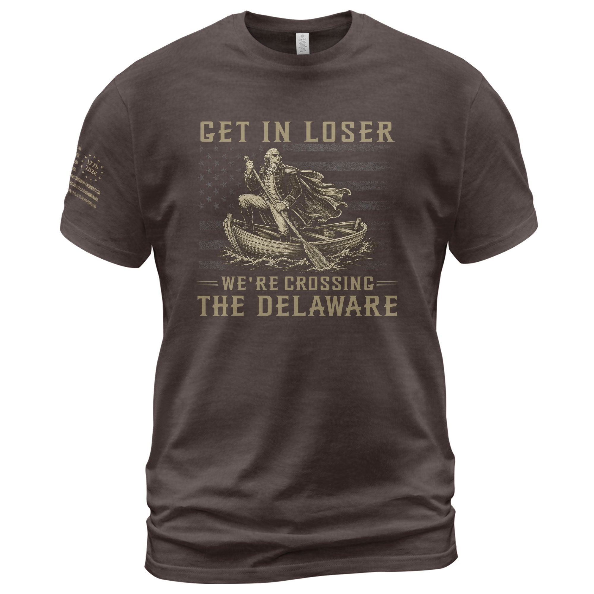 Patriotic Delaware River Crossing Tee - Get In Loser Washington Graphic Men's Shirt