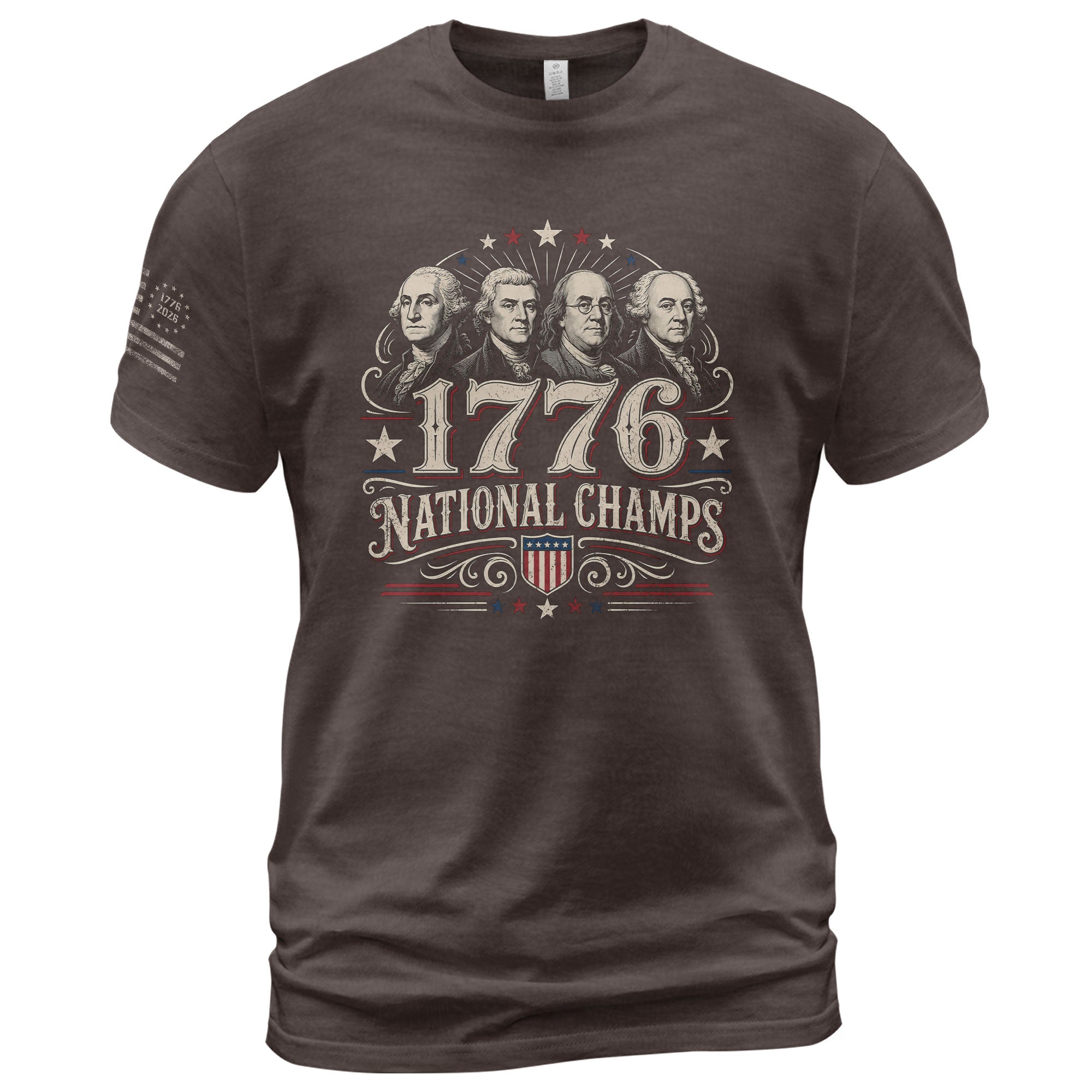 American History Graphic T-Shirt - 1776 National Champs Founding Fathers Design