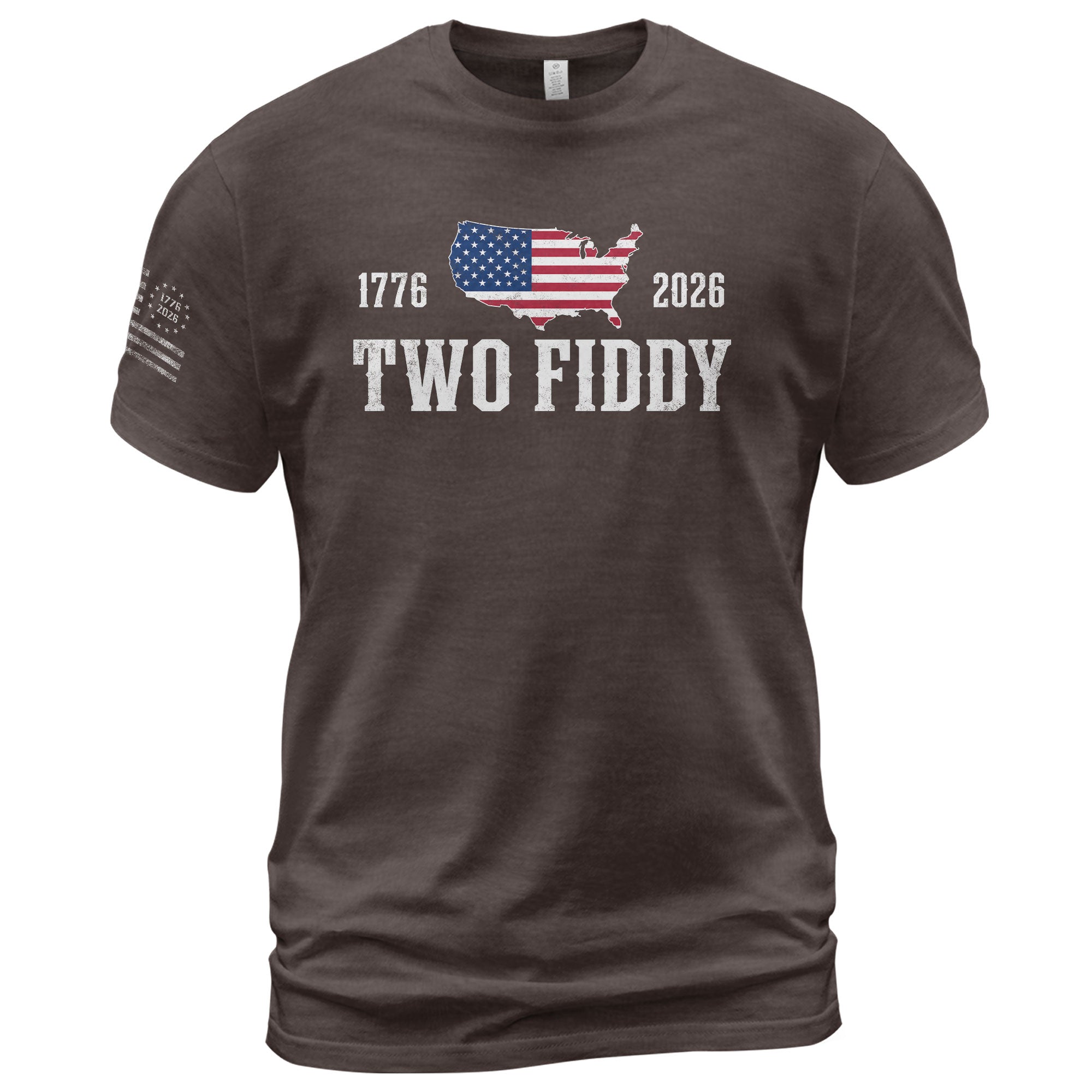 Patriotic Two Fiddy 1776-2026 Map Design - Classic American Anniversary Graphic Tee