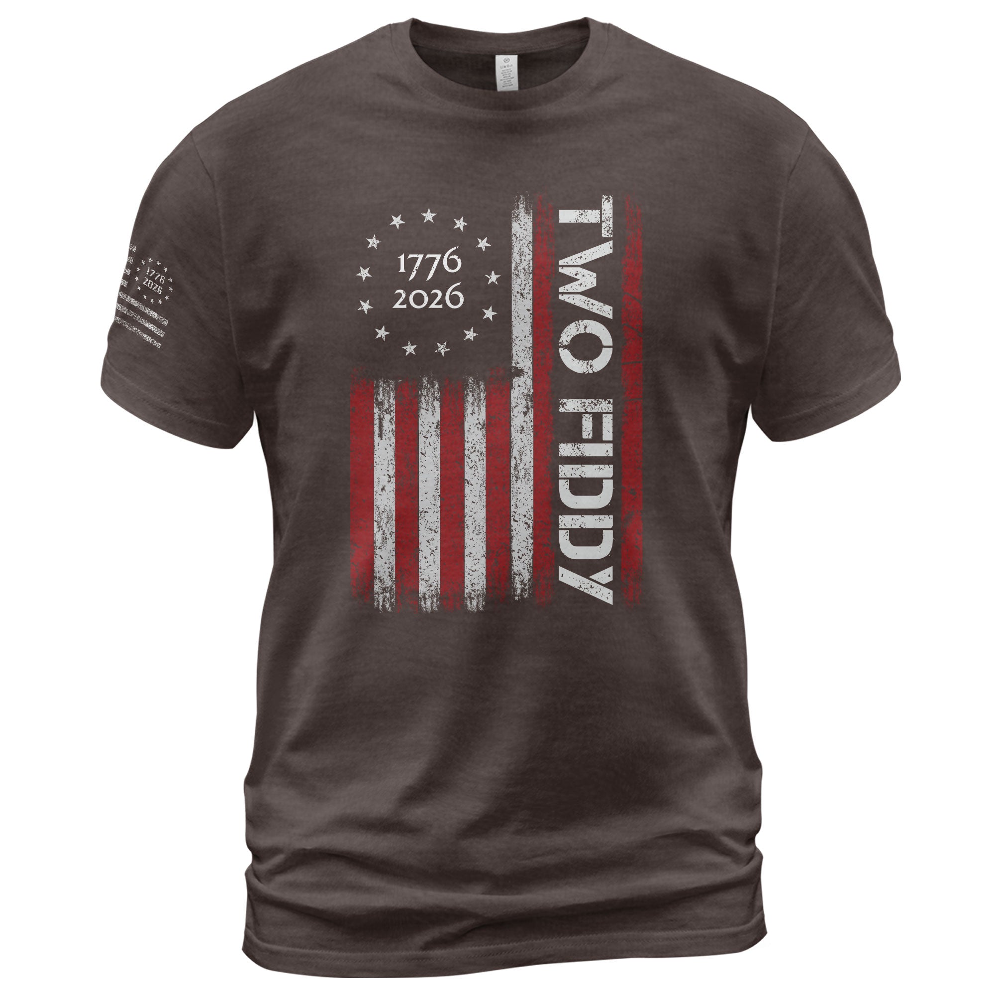 Vintage American Two Fiddy 1776-2026 Flag Graphic Apparel - Patriotic Anniversary Top