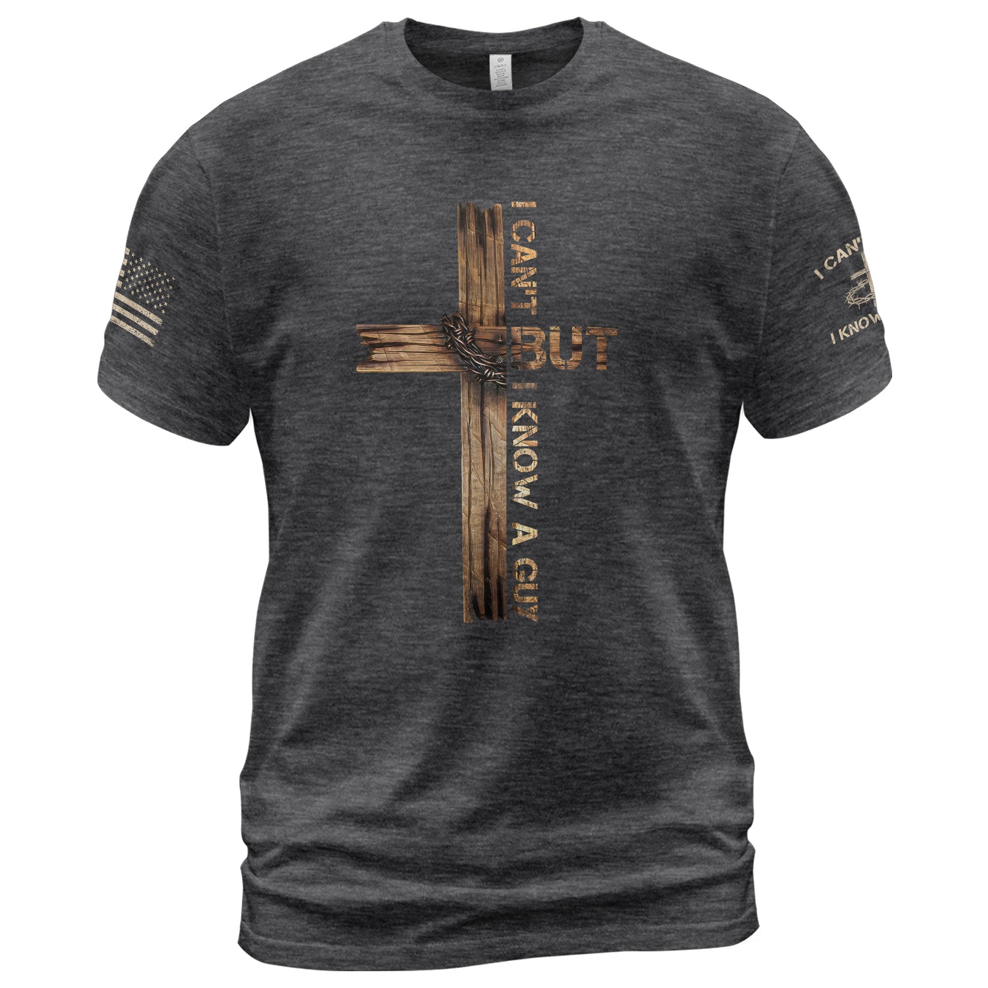 I Can’t But I Know a Guy T-Shirt – Bold Christian Cross Shirt for Men