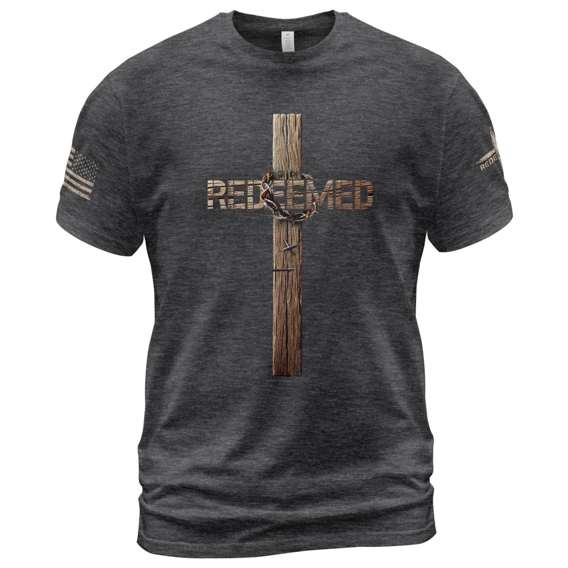 Redeemed T-Shirt – Wooden Cross Edition - Rust Field Wear