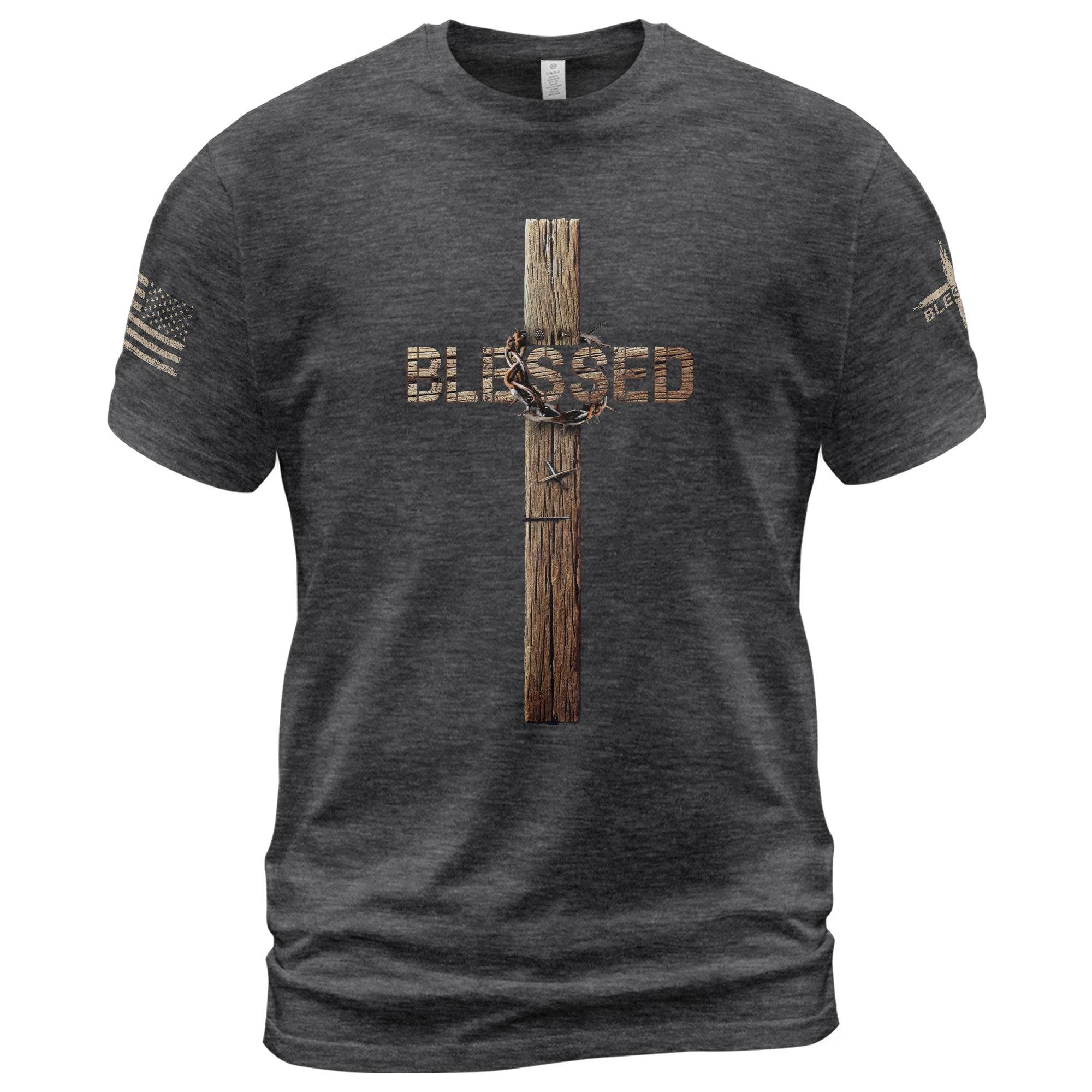 Blessed T-Shirt – Cross & Crown Edition - Rust Field Wear