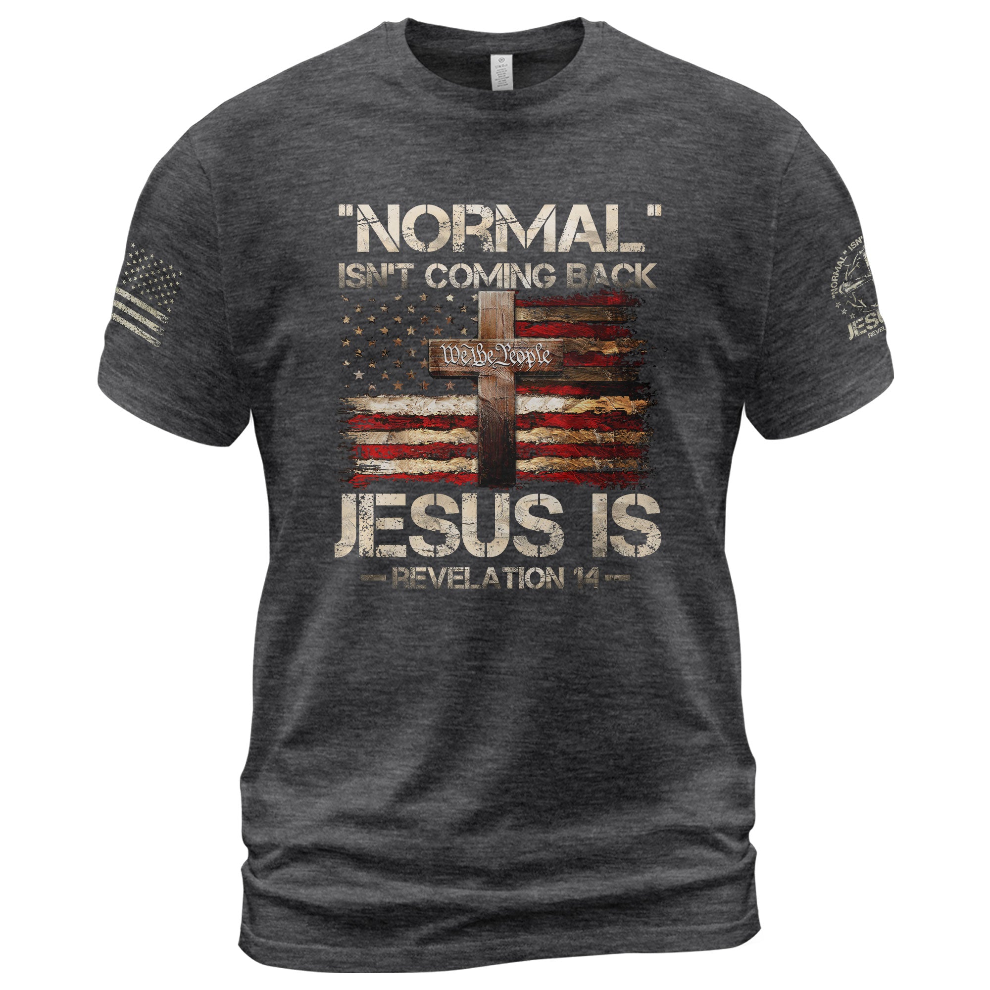 Jesus Is Coming Back – Revelation 14 Patriotic Faith T-shirt