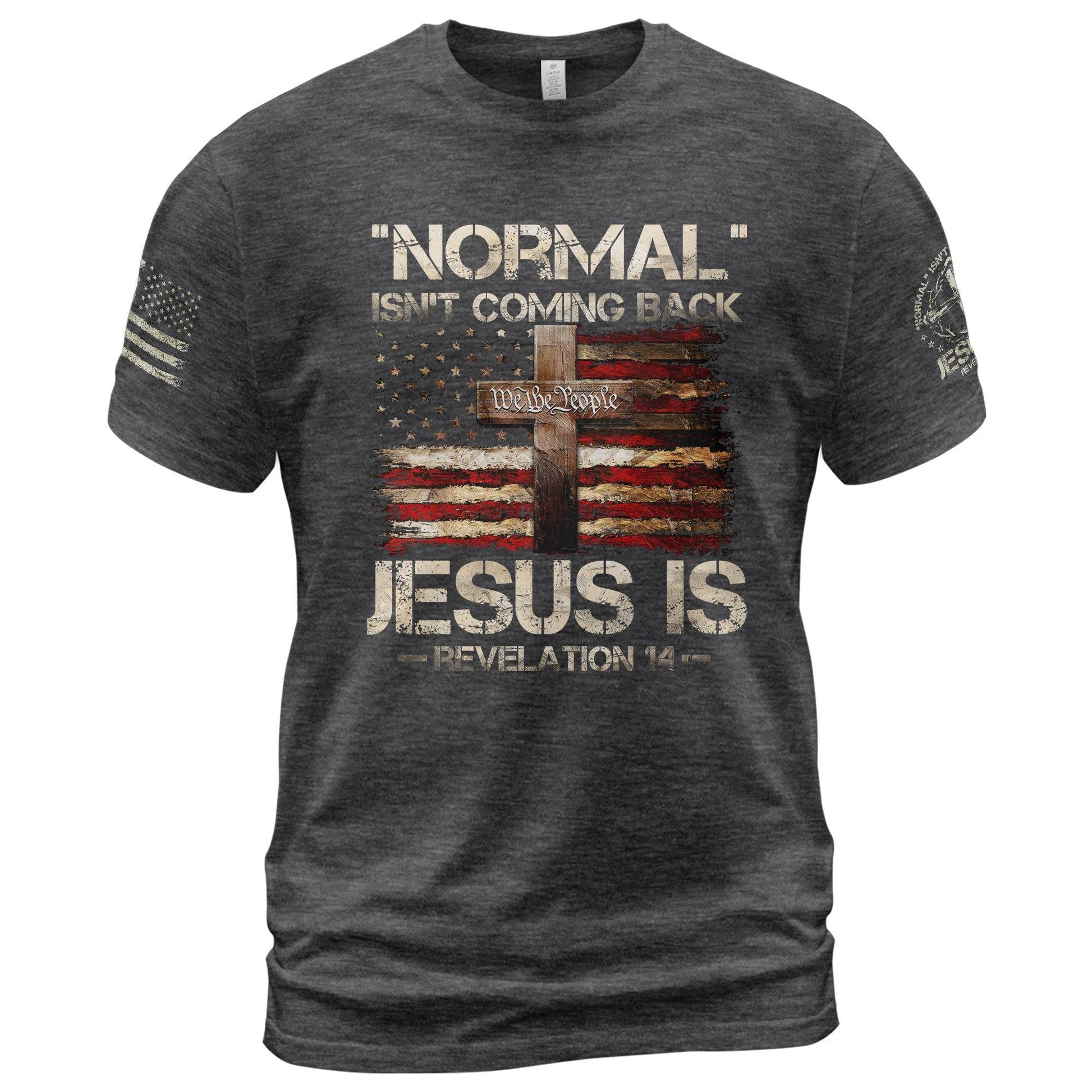 Jesus Is Coming Back – Revelation 14 Patriotic Faith T-shirt - Rust Field Wear