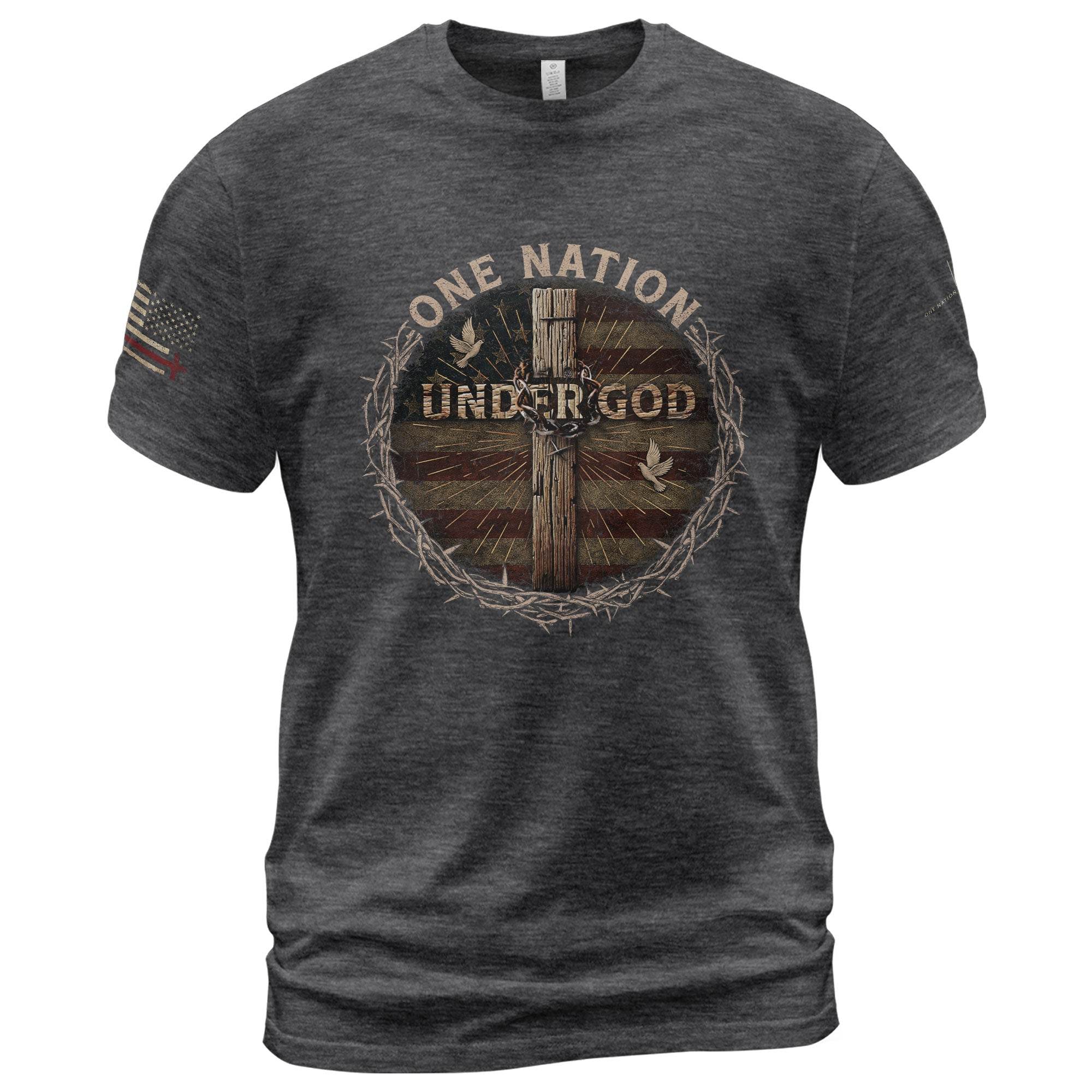 One Nation Under God Crucifix T-Shirt - Rust Field Wear